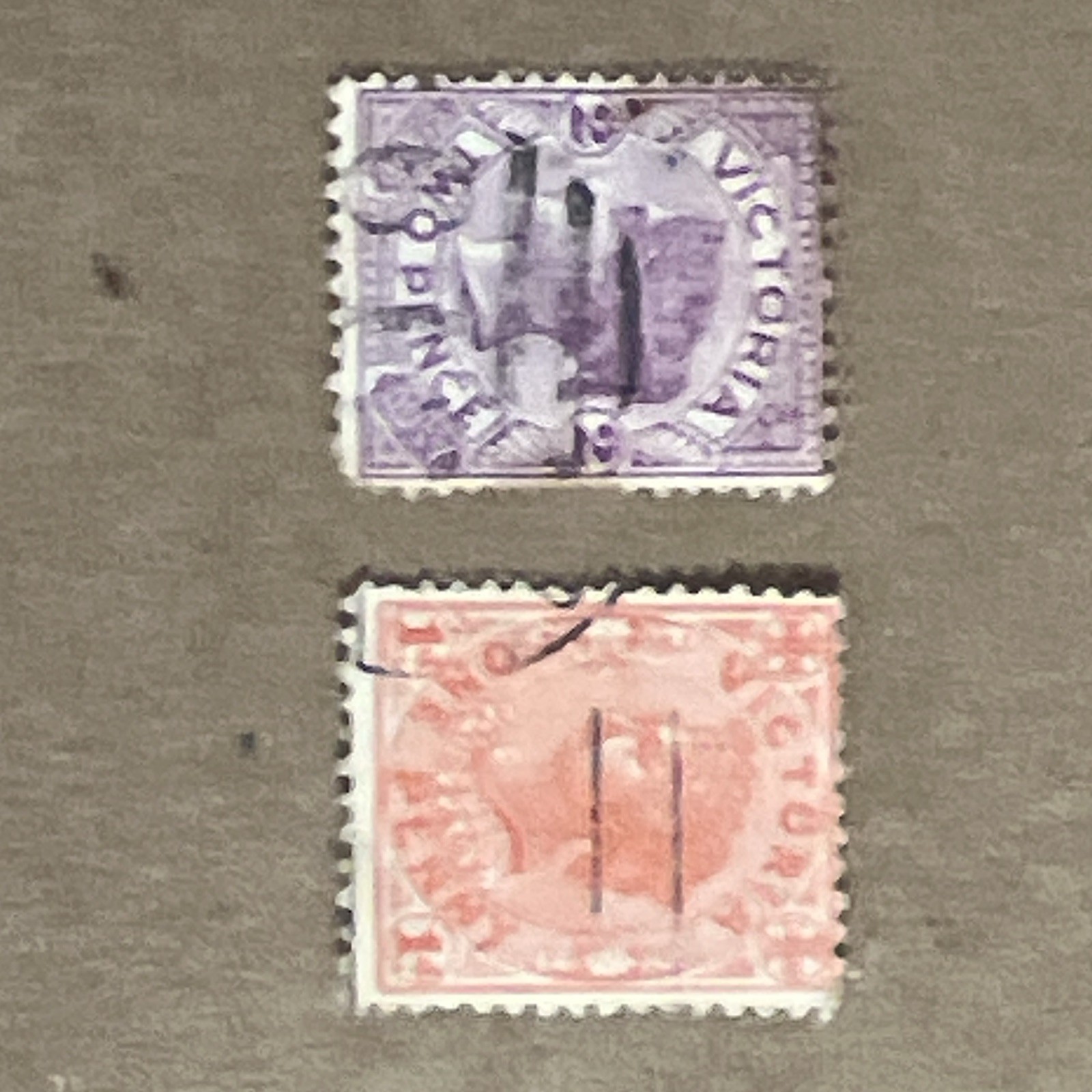 GB STAMPS - QUEEN VICTORIA QV Used (2) Lilac & Red Pre-Decimal