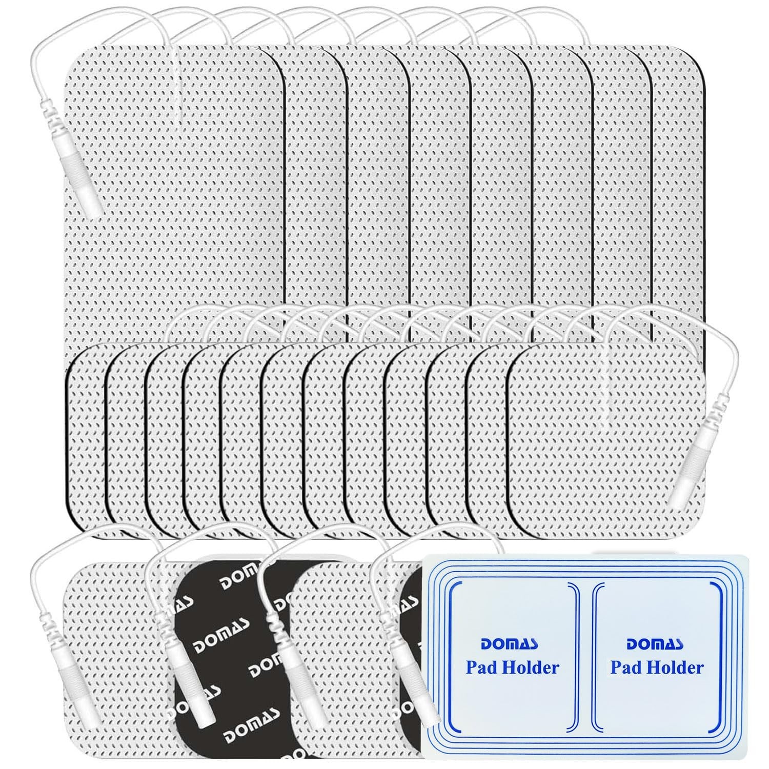 DOMAS 24 Pack 2x2&2x4 TENS Pads with Pad 2 x 2 inch, 2 x 4 White