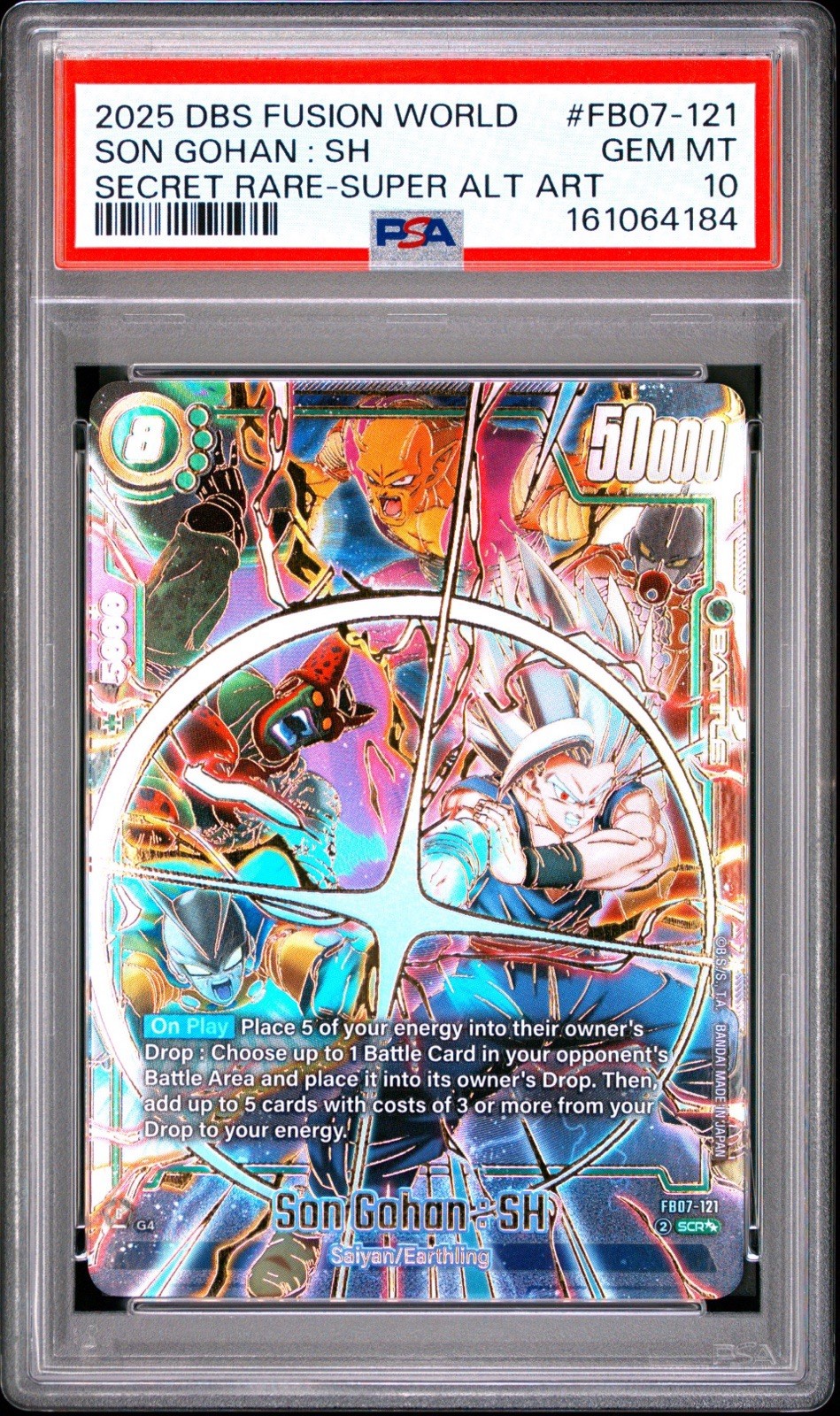 2025 DBS Fusion World Son Gohan: SH FB07-121 Secret Rare-Super Alt Art PSA 10