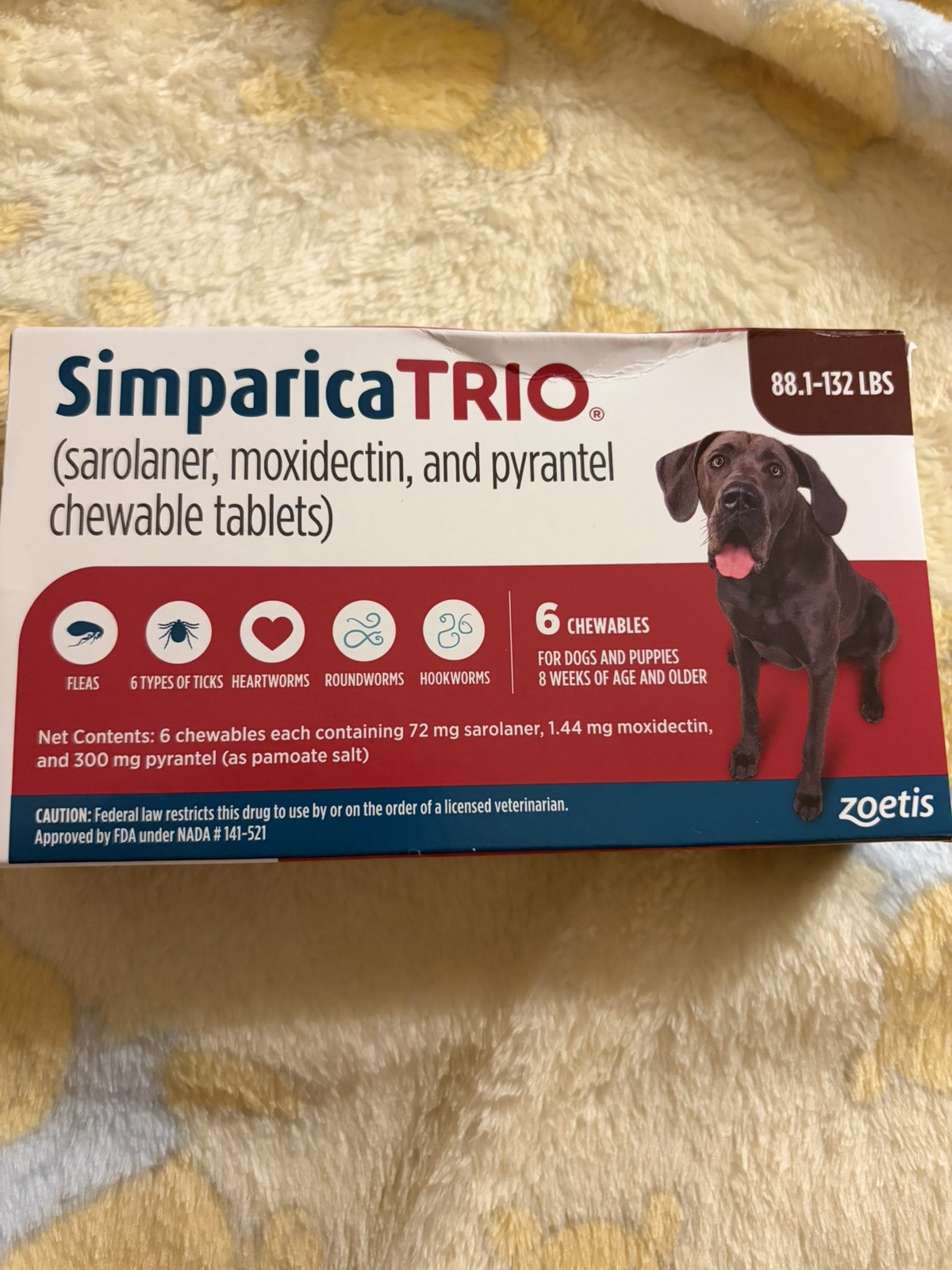 NEW Flea Tick & HWP 88-132lbs 6pk NEW Flea Tick & HWP 88-132lbs 6pk