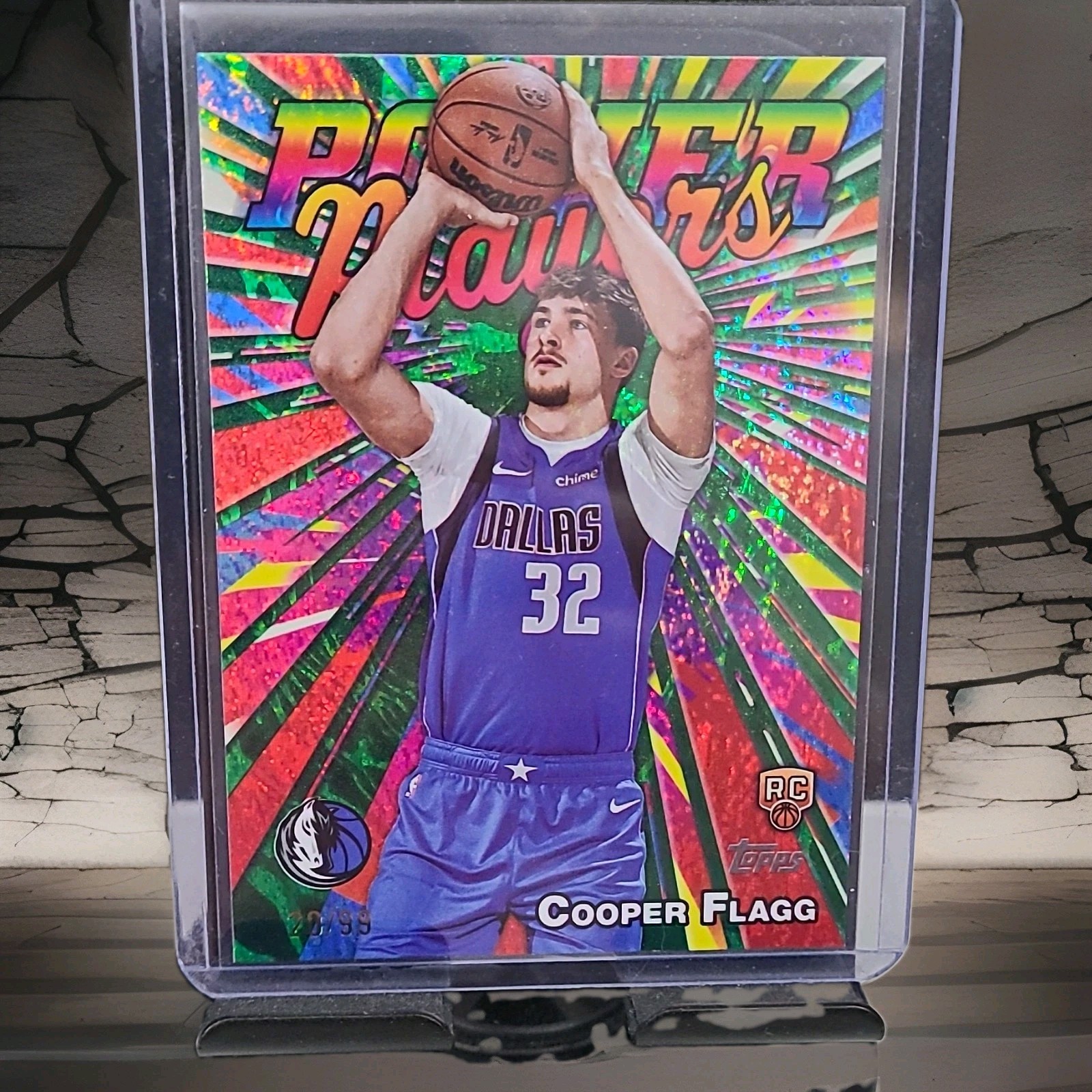 Topps 2025-26 Power Players Cooper Flagg #PP-16 Green Holofoil /99 RC Mavs