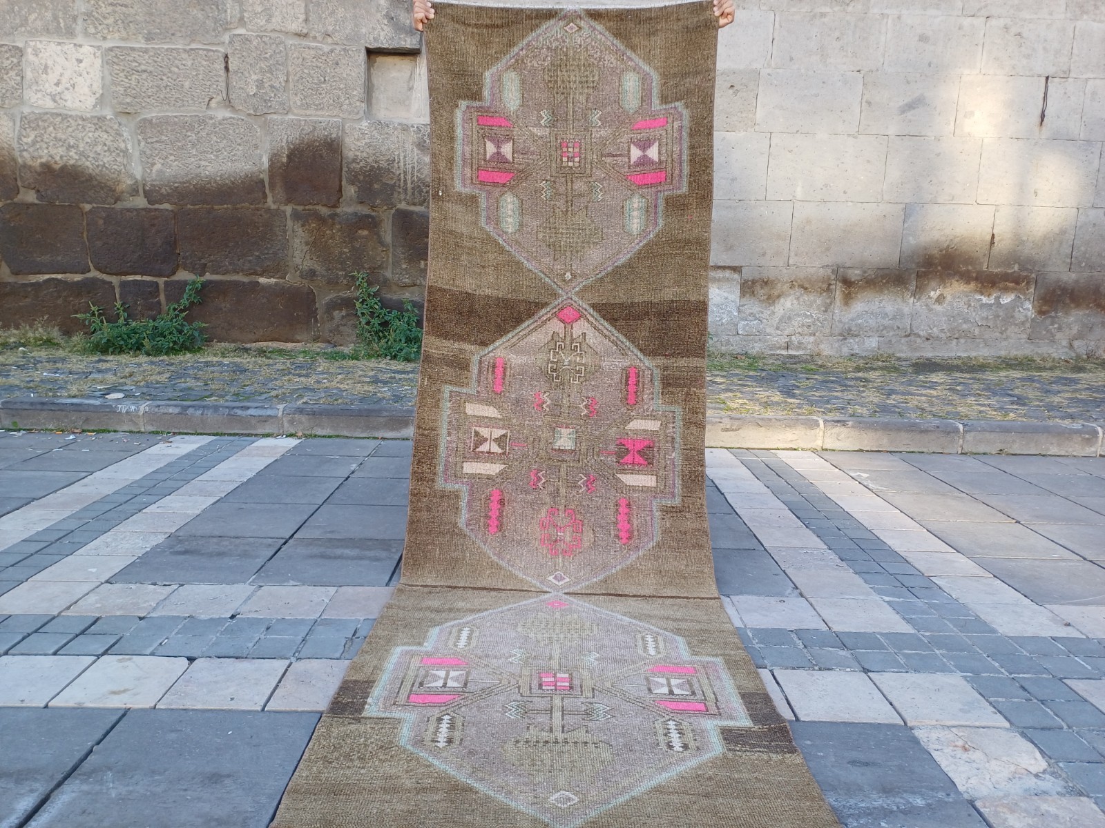 3x10 Turkish Kars rug 2.99 x 9.51 ft Vintage Handmade 91 x 290 cm Runner Rug