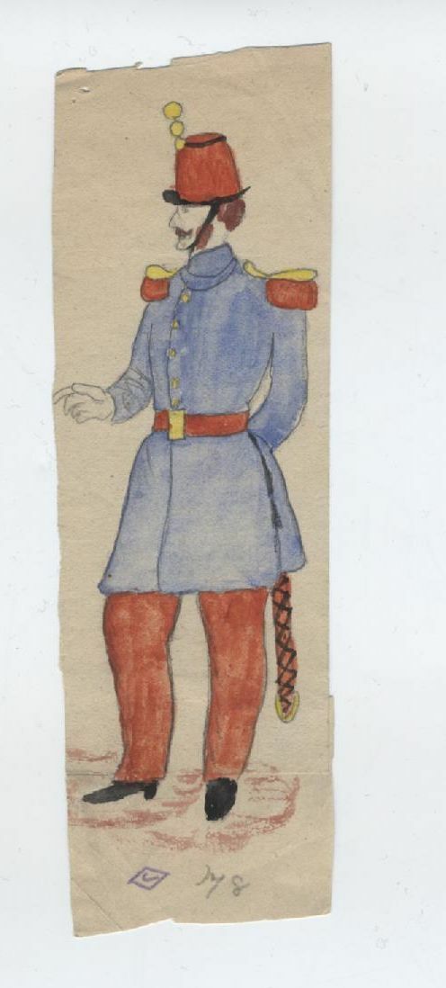 1878 OLD AMERICAN soldier EARLY Antique American Patriotic FLAG Folk Art 