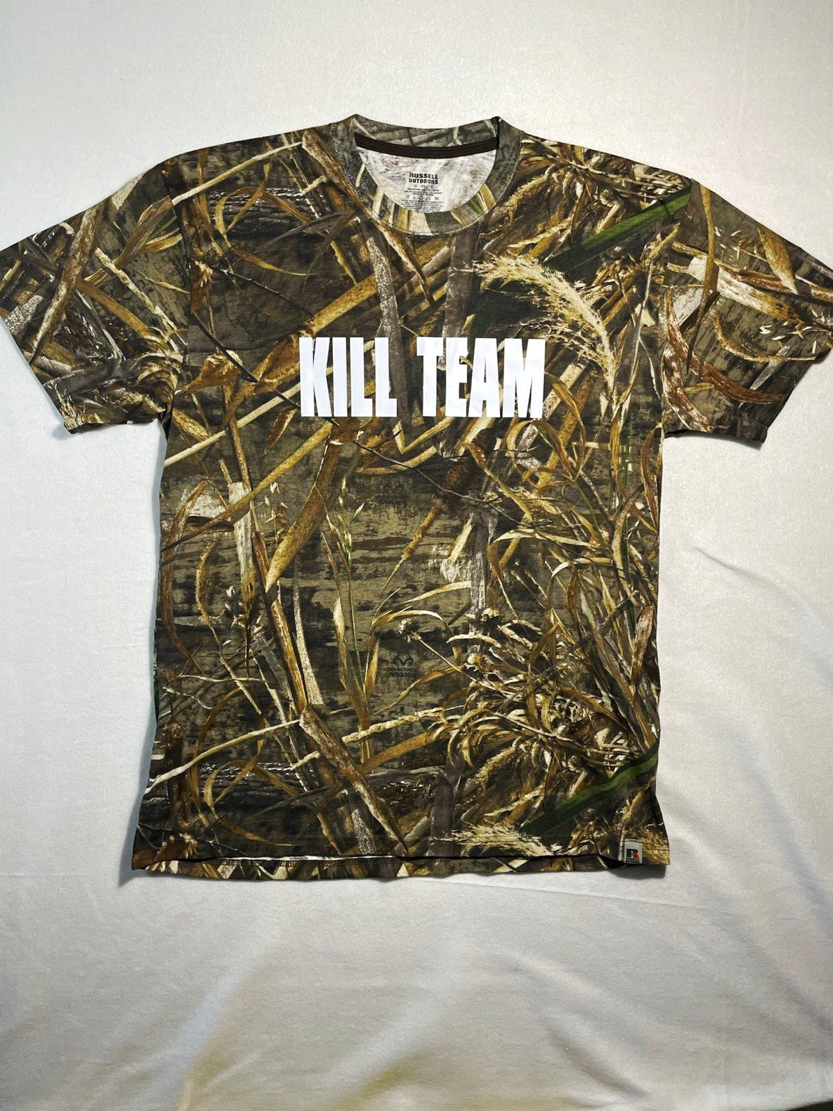 Russell Outdoors Men\'s XL Camo Kill Team Graphic Crew Neck Cotton Jersey Tee