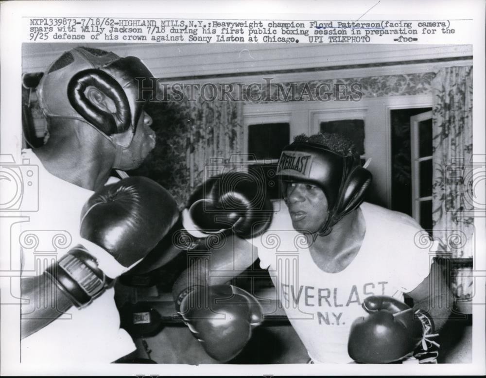 1962 Press Photo Floyd Patterson & Willy Jackson training for Sonny Liston