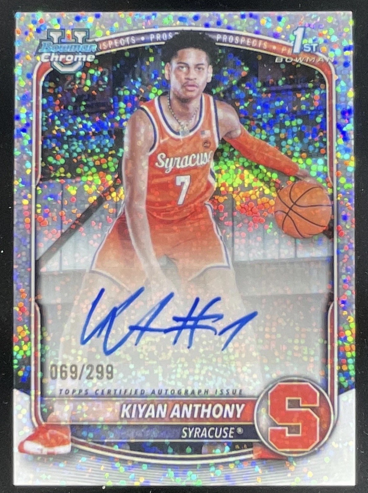 2025-26 Bowman Chrome Prospect Speckle #CPA-KA Kiyan Anthony RC Auto /299 2025-26 Bowman Chrome Prospect Speckle #CPA-KA Kiyan Anthony RC Auto /299