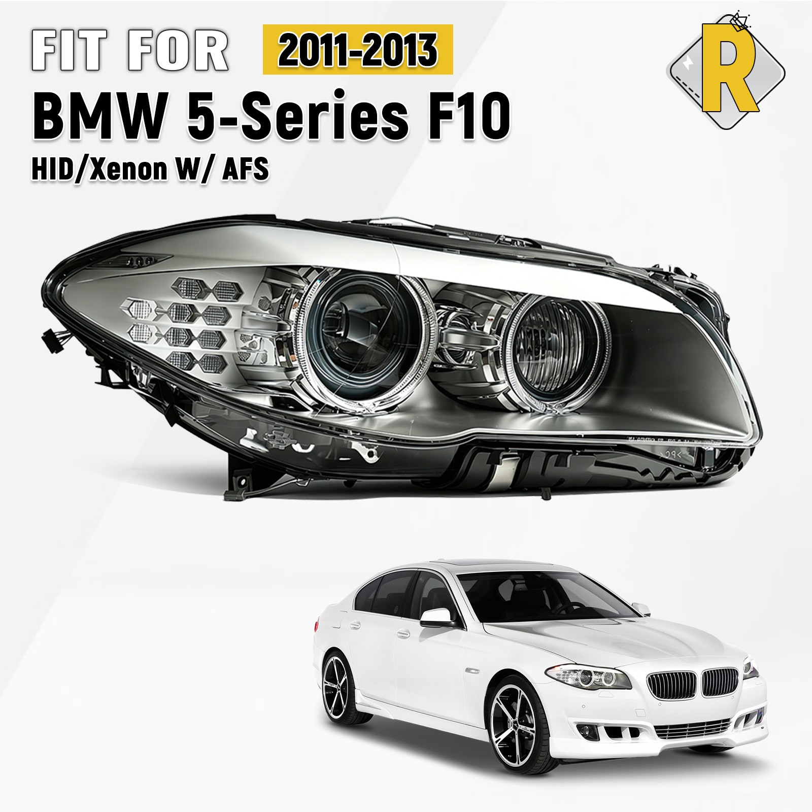 For 2011-2013 BMW F10 528i 535i HID w/AFS Adaptive Projector Headlight Passenger