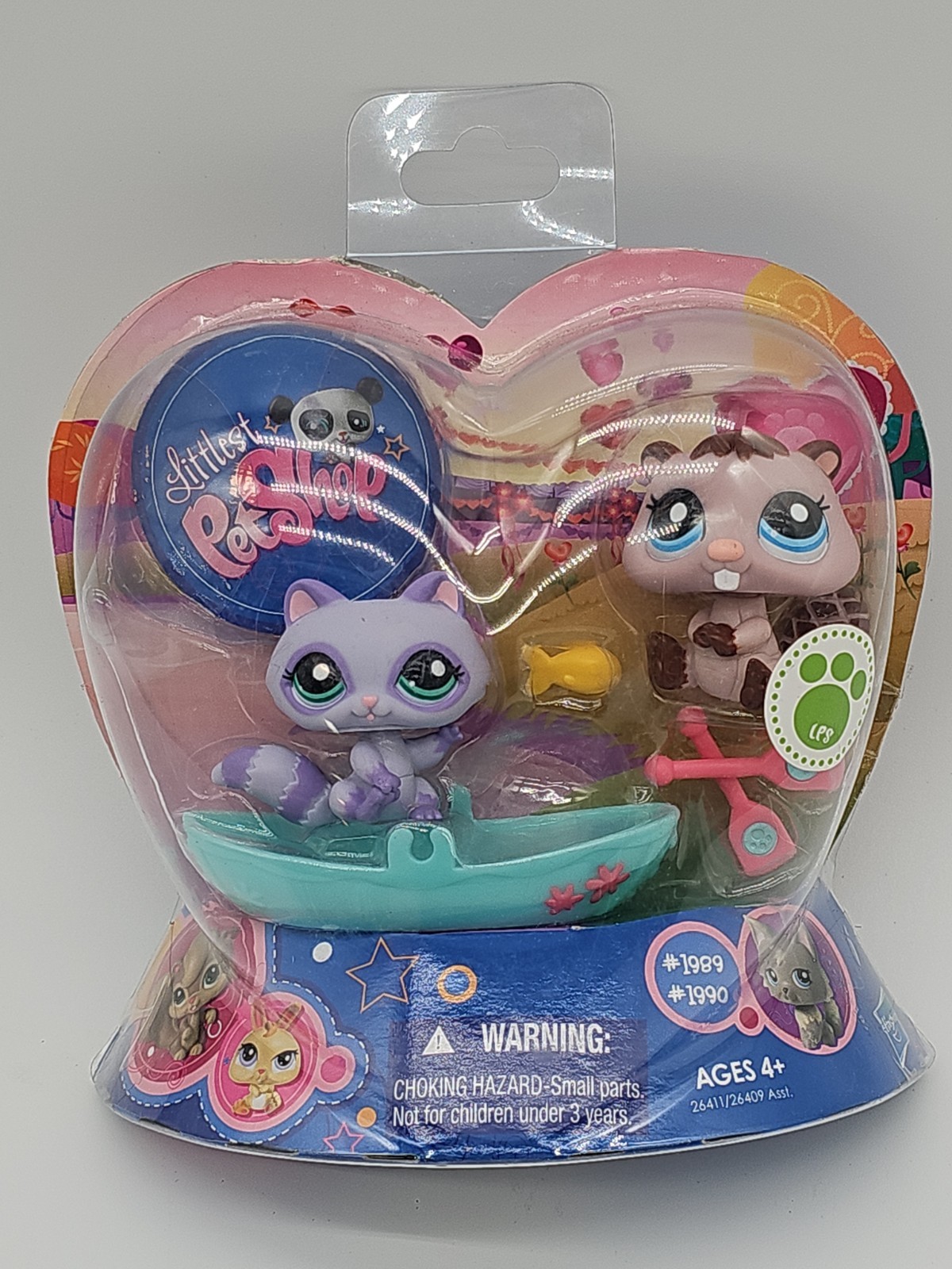 NEW Littlest Pet Shop Valentines Pets Raccoon #1989 & Beaver #1990 SEALED NEW Littlest Pet Shop Valentines Pets Raccoon #1989 & Beaver #1990 SEALED