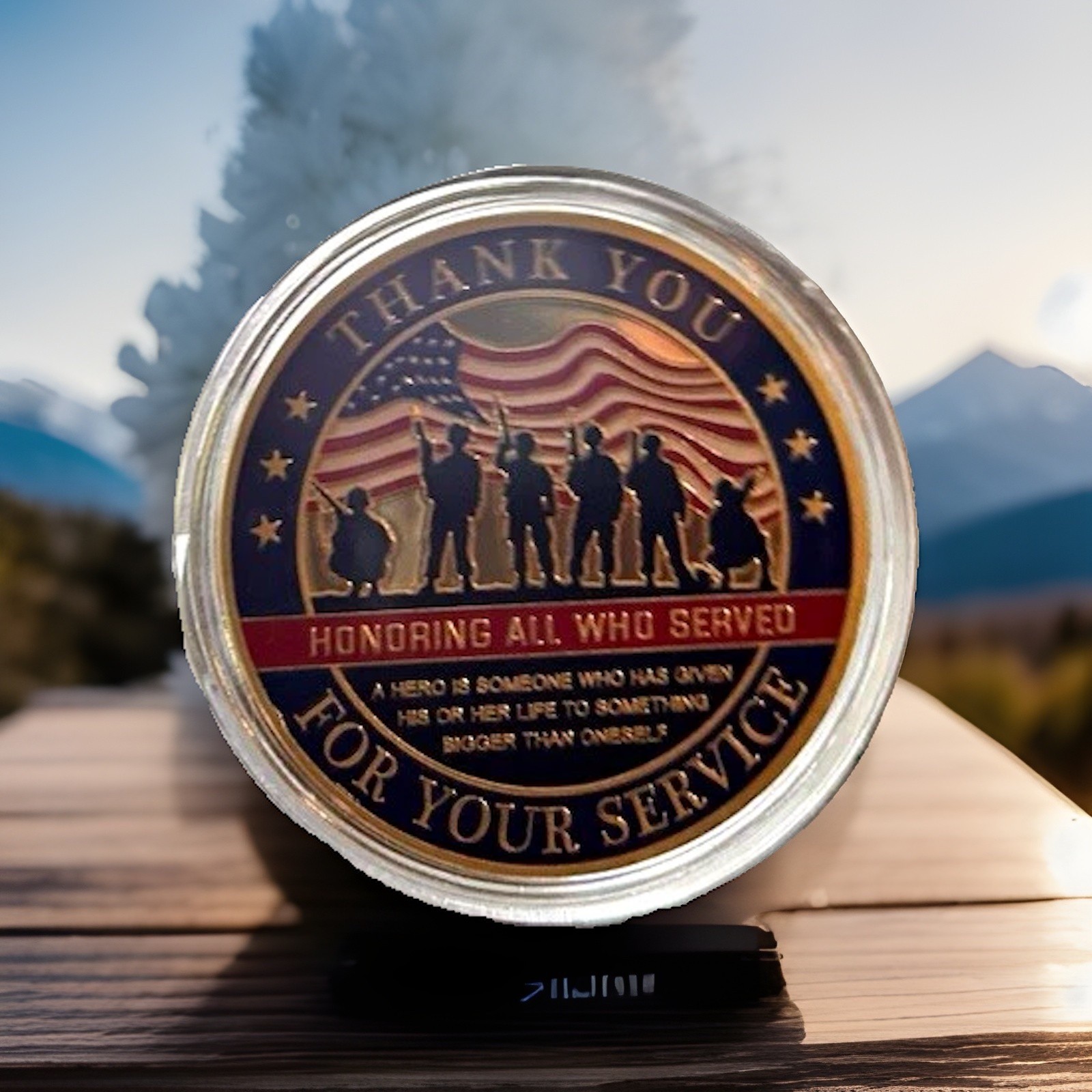 Military Veteran Thank You For Your Service Challenge Coin w/ Protective Capsule Military Veteran Thank You For Your Service Challenge Coin w/ Protective Capsule