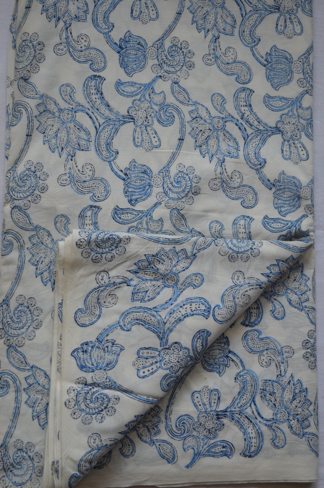 4 Yard Hand Block Floral Print Fabric 100%Cotton NO TARRIF CHARGES 100%✅ZK_230#