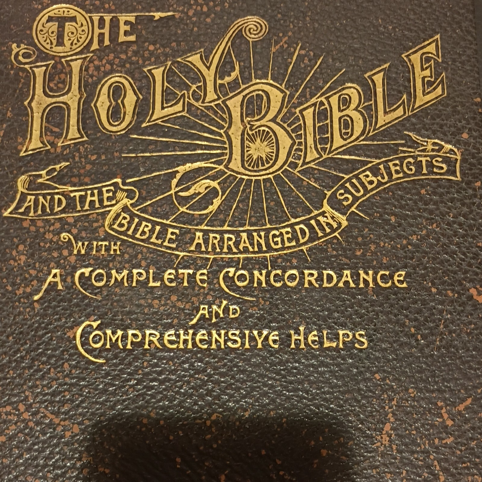 J.A. Wilmore & Co. 1898 Leather Holy Bible Illustrated Concordance
