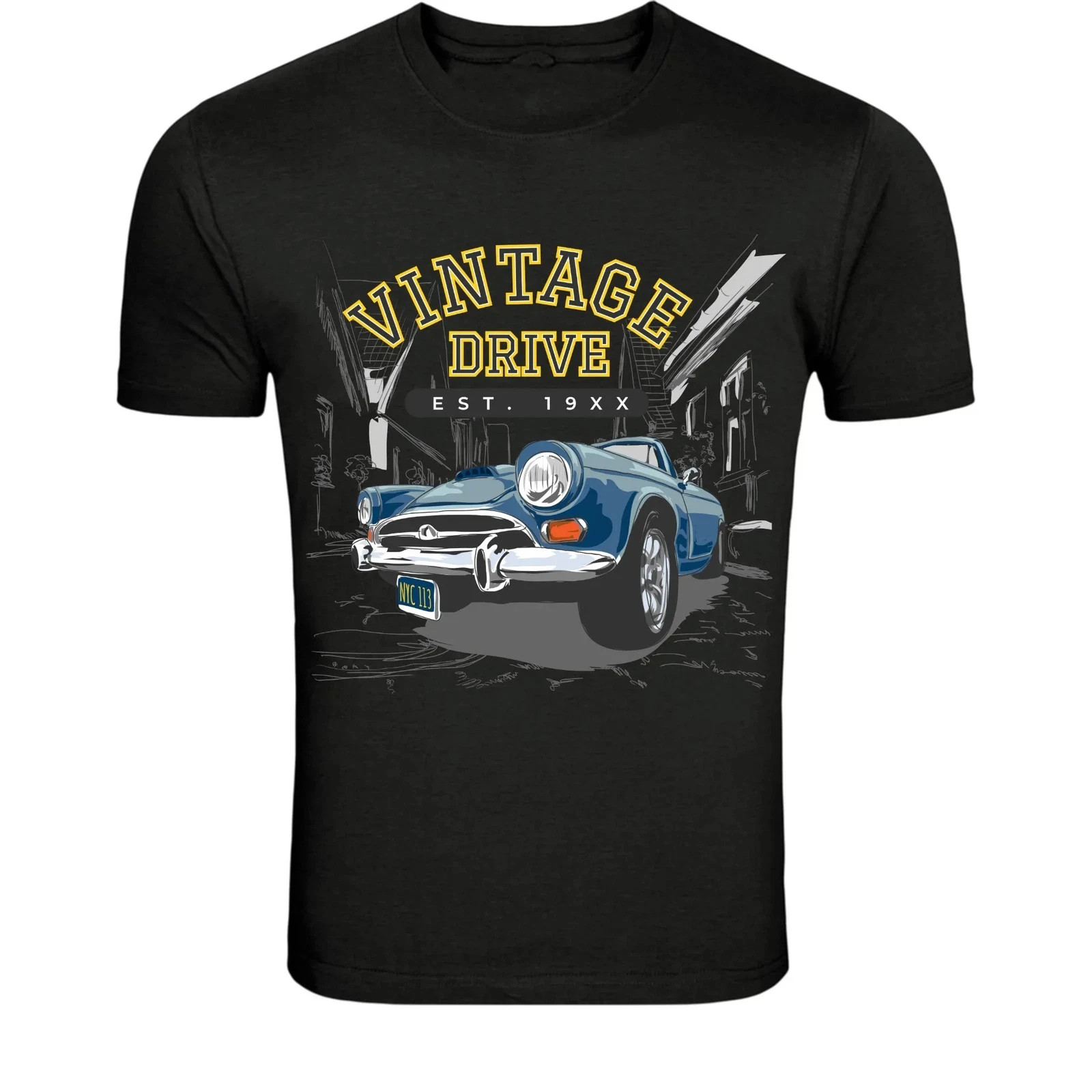 Vintage Drive Classic Car T-Shirt New S - 5XL