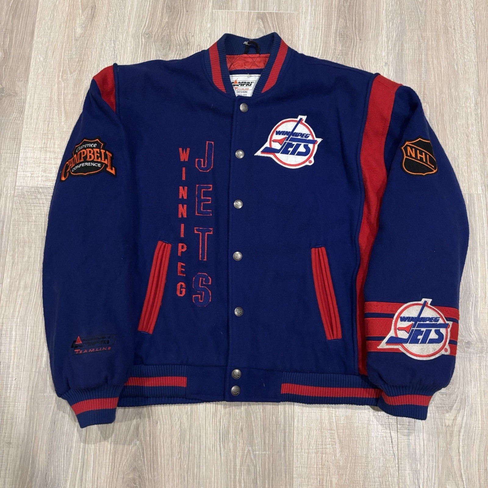 Vintage Campri Winnipeg Jets Jacket Mens XL 80s Wool Varsity Lined Bomber NHL Vintage Campri Winnipeg Jets Jacket Mens XL 80s Wool Varsity Lined Bomber NHL