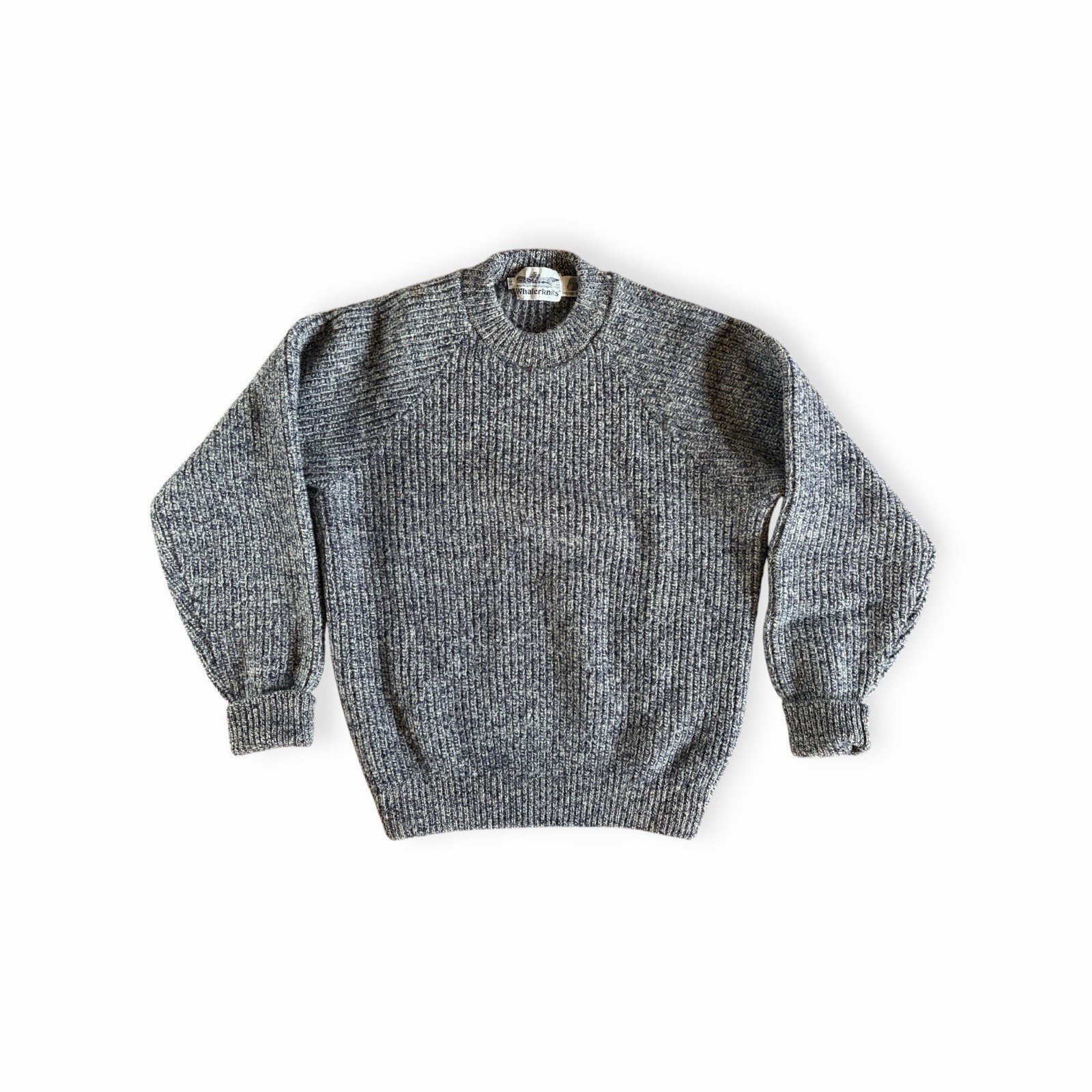 Vintage Whalerknits Medium Sweater Chunky Wool Blue Variegated Knitted Fisherman Vintage Whalerknits Medium Sweater Chunky Wool Blue Variegated Knitted Fisherman