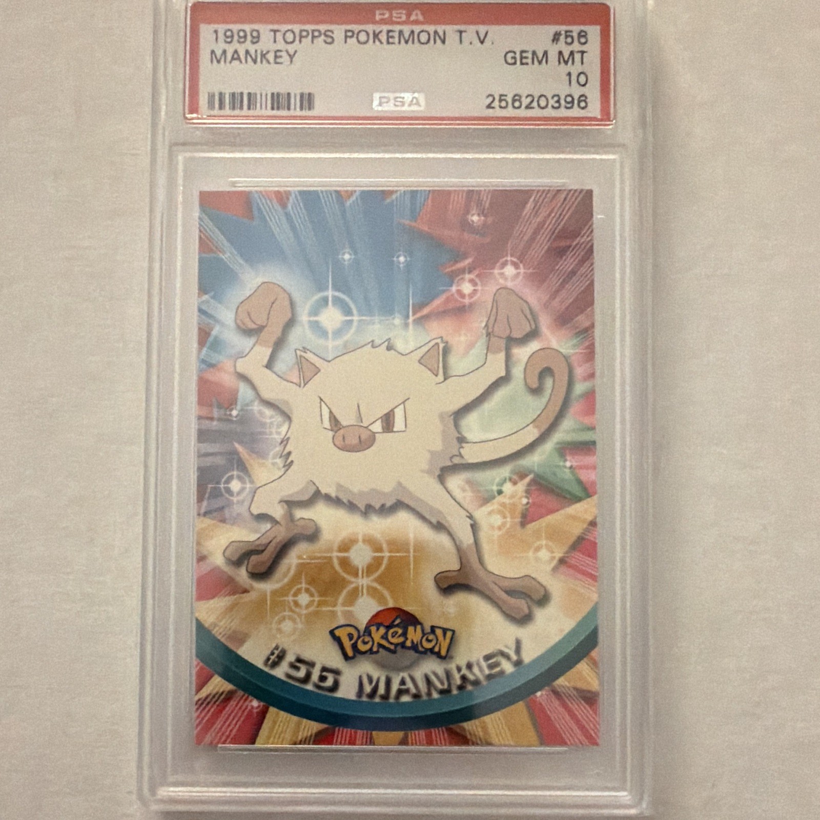 Topps 1999 Pokemon T.V. #56 Mankey Foil PSA 10 Gem Mint English