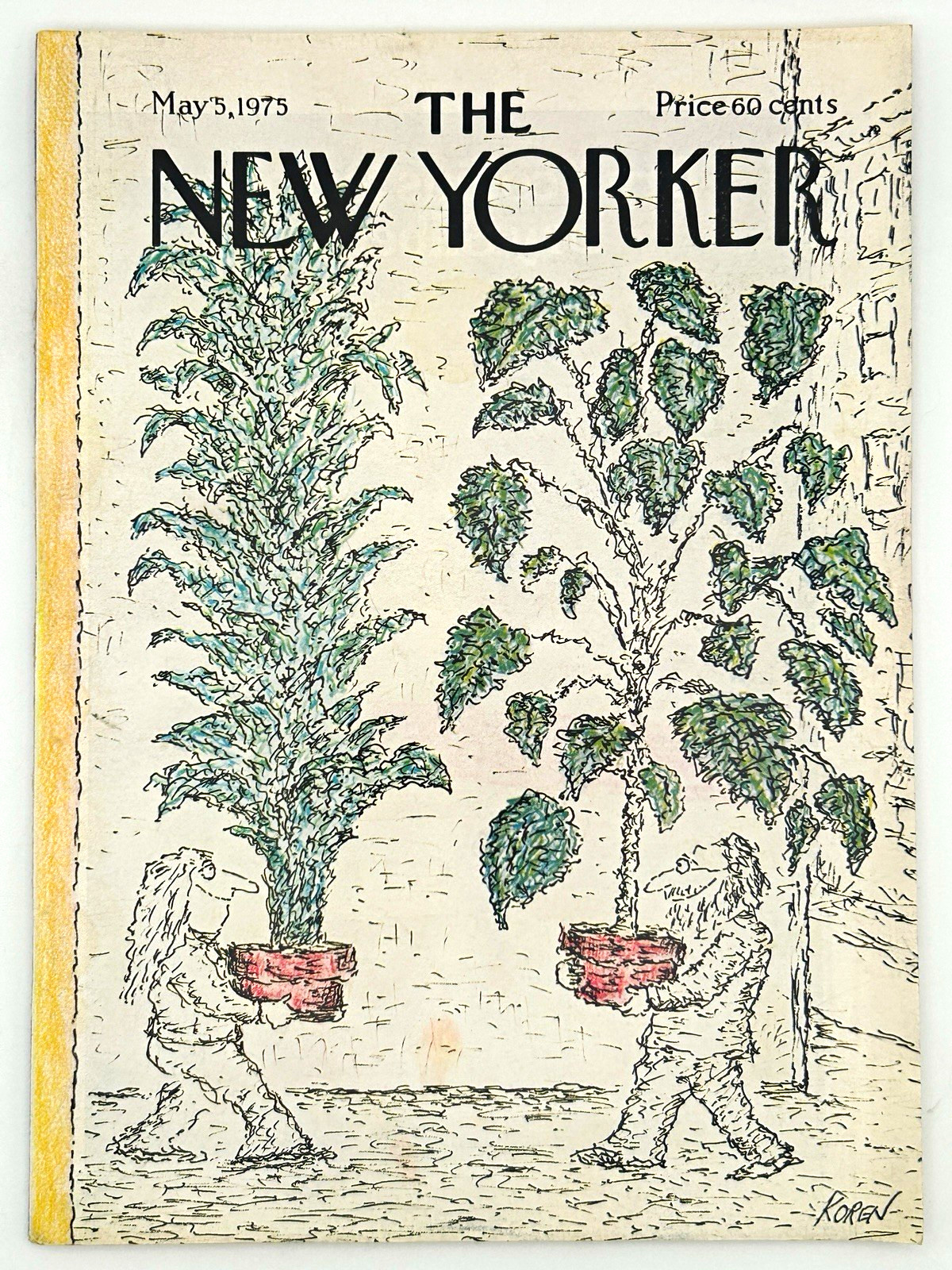 New Yorker May 5 1975 Edward Koren Nam June Paik Charles Addams Steig Vintage