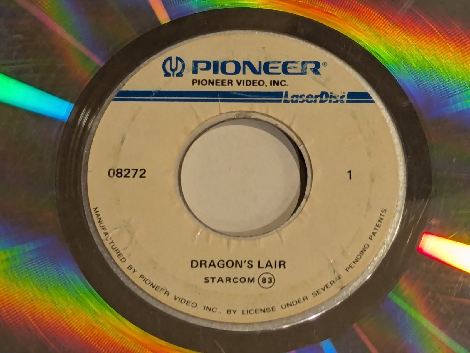 DRAGON'S LAIR Original Arcade Laserdisc Pioneer 08272 Starcom 1983
