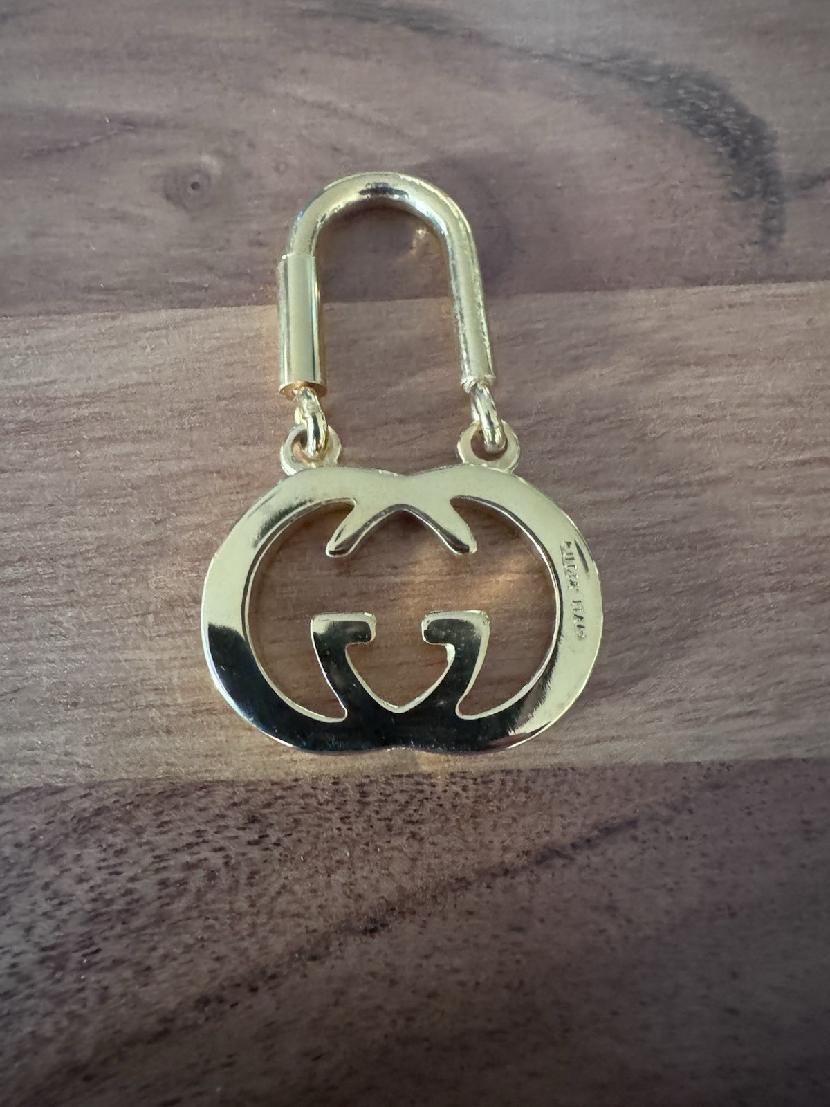 Authentic Vintage Gucci Interlocking G Gold-Tone Keychain / Key Ring