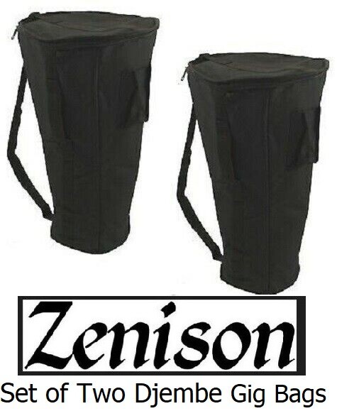 Set of 2 Zenison Djembe Padded Latin Drum Carry Case Gig Bags African Drum Case