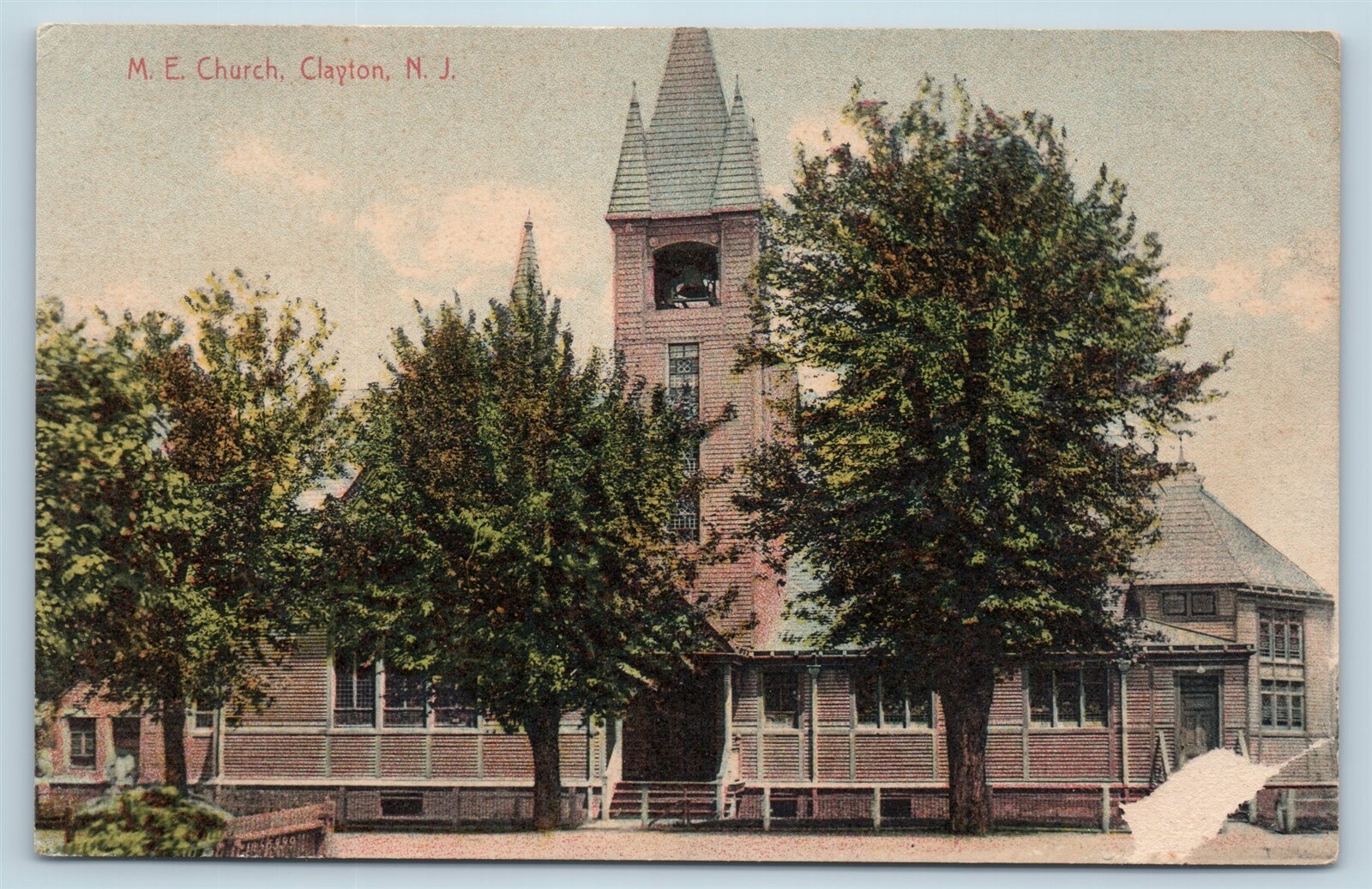 Postcard NJ Clayton Methodist Episcopal Church Published WC Shreve c1911 W11