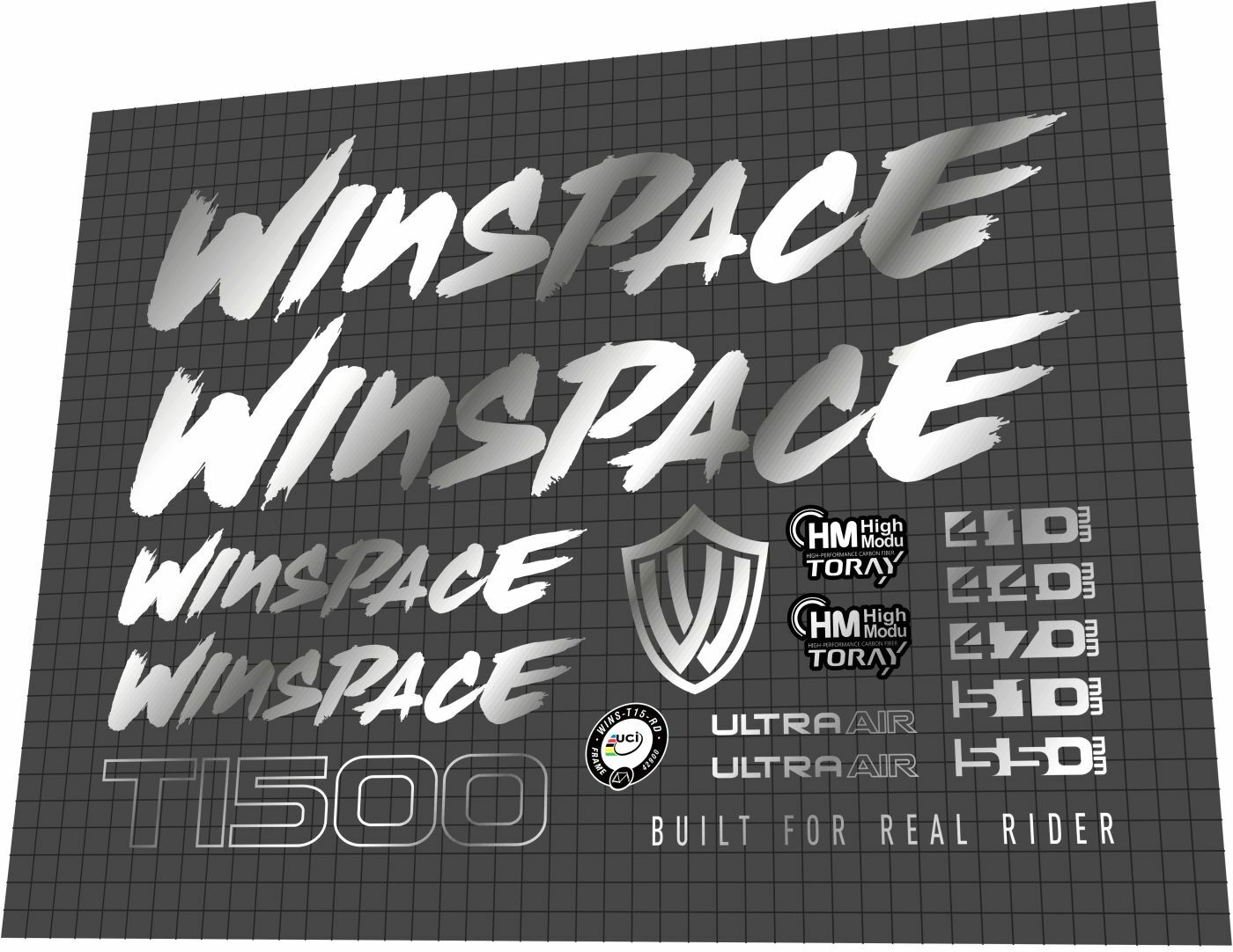 Winspace T1500 Mirror Silver Sticker Set