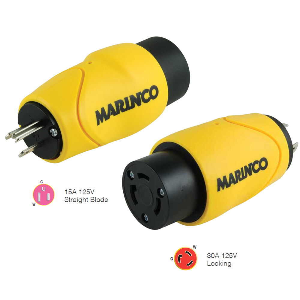Navico Group Americas LLC/Marinco S15-30 Adptr Male 15A Strait To Fml 30A 125V