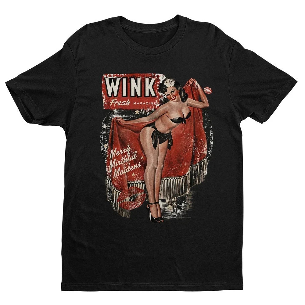 Vintage 1950s Merry Mirthful Maidens Unisex T-shirt | Retro Pinup Girl Tee Vintage 1950s Merry Mirthful Maidens Unisex T-shirt | Retro Pinup Girl Tee