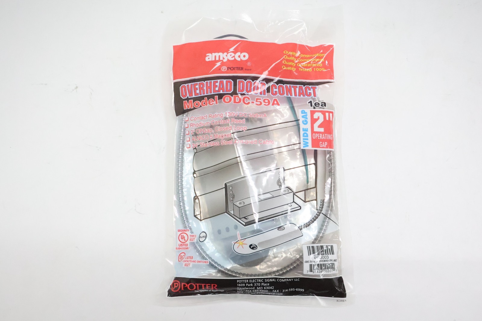 Amseco Potter ODC-59A Overhead Door Contact New Magnetic Reed Switch