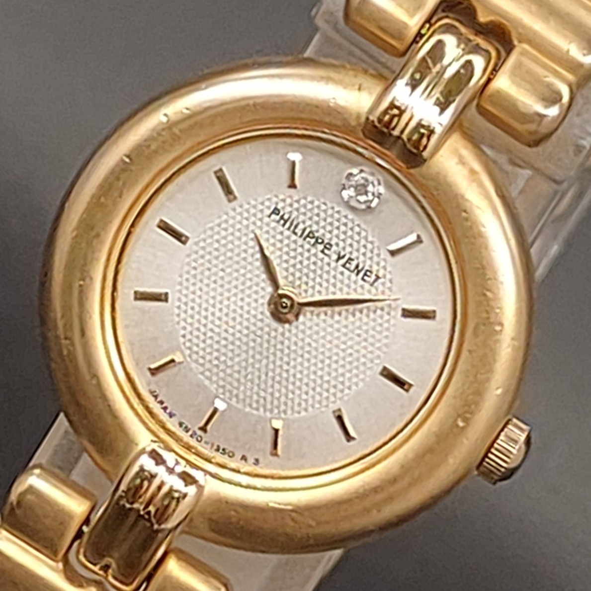 Vtg 1992 N MINT Philippe Venet 4N20-0810/1350 Silver Qz 22mm Womens Watch JAPAN