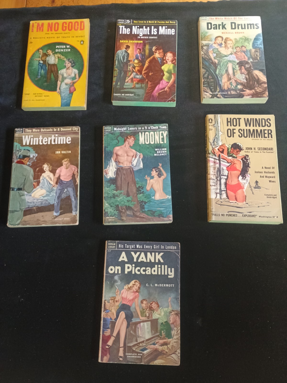 7 Smut Vintage Paperbacks B77