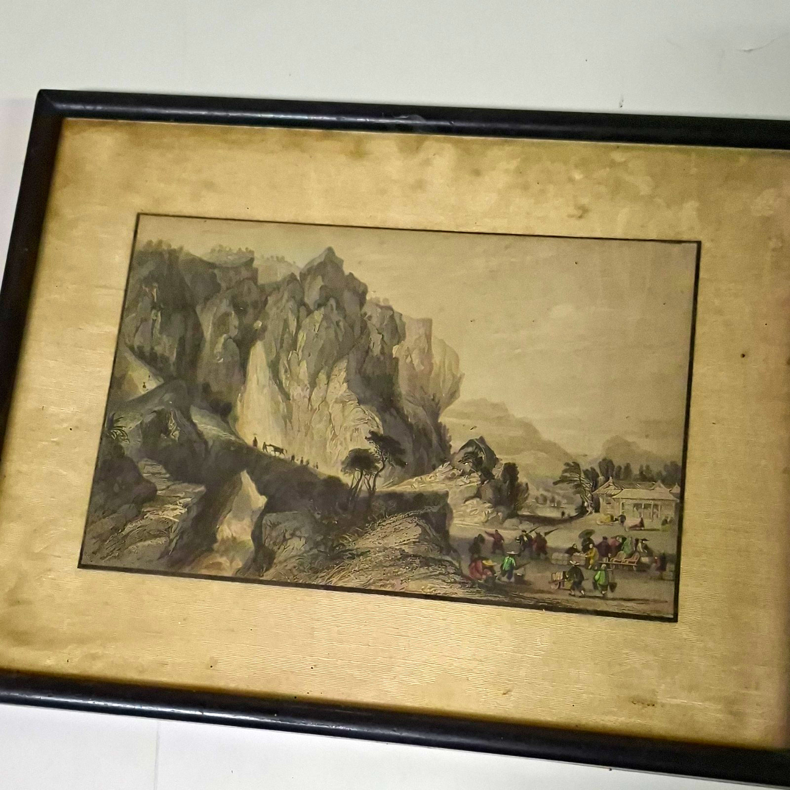 Antique c1843 Thomas Allom Han-Tseuen China Hand Colored Steel Engraving Antique c1843 Thomas Allom Han-Tseuen China Hand Colored Steel Engraving