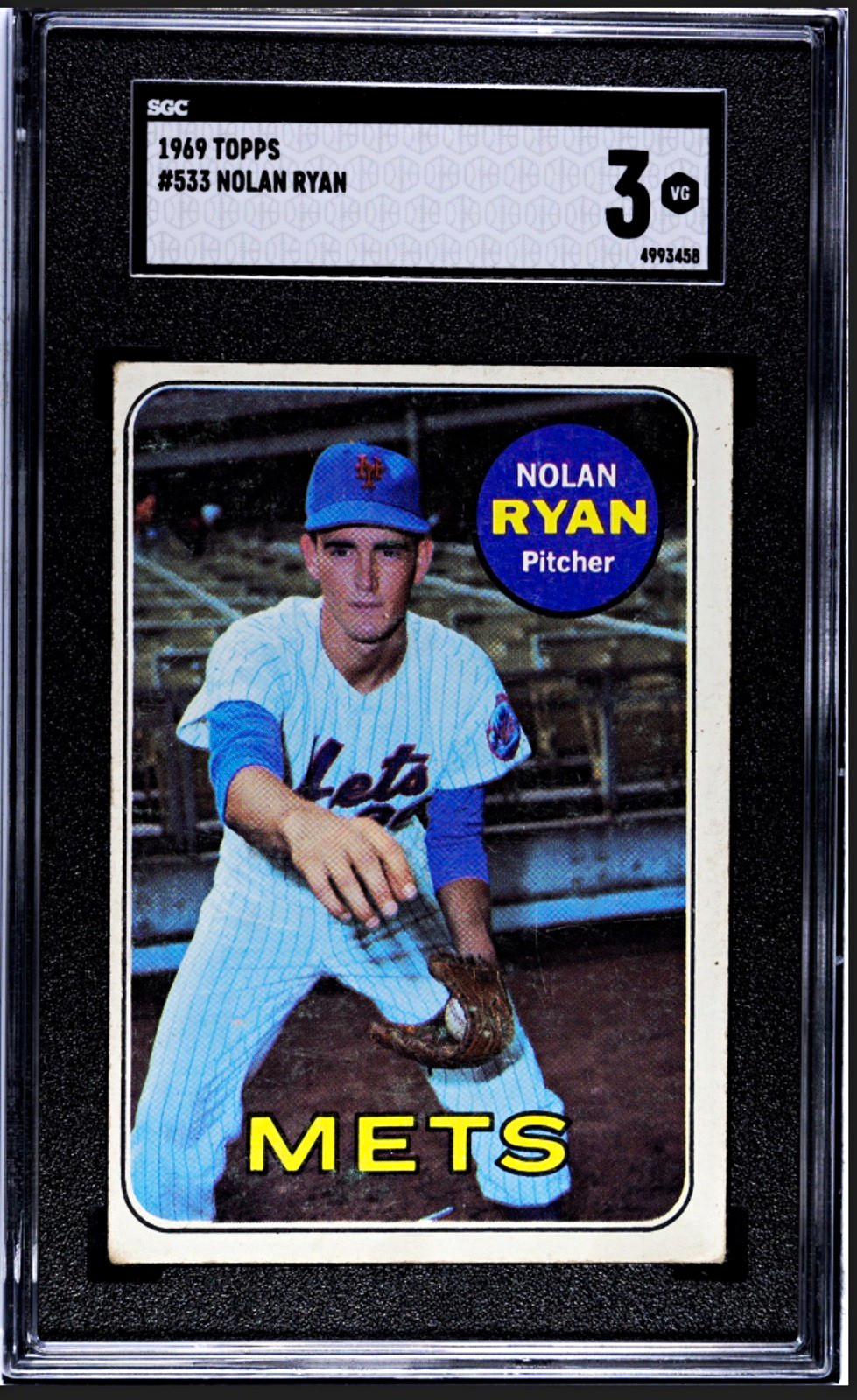 1969 Topps #533 Nolan Ryan Mets HOF 2nd Year High Number SGC 3 VG