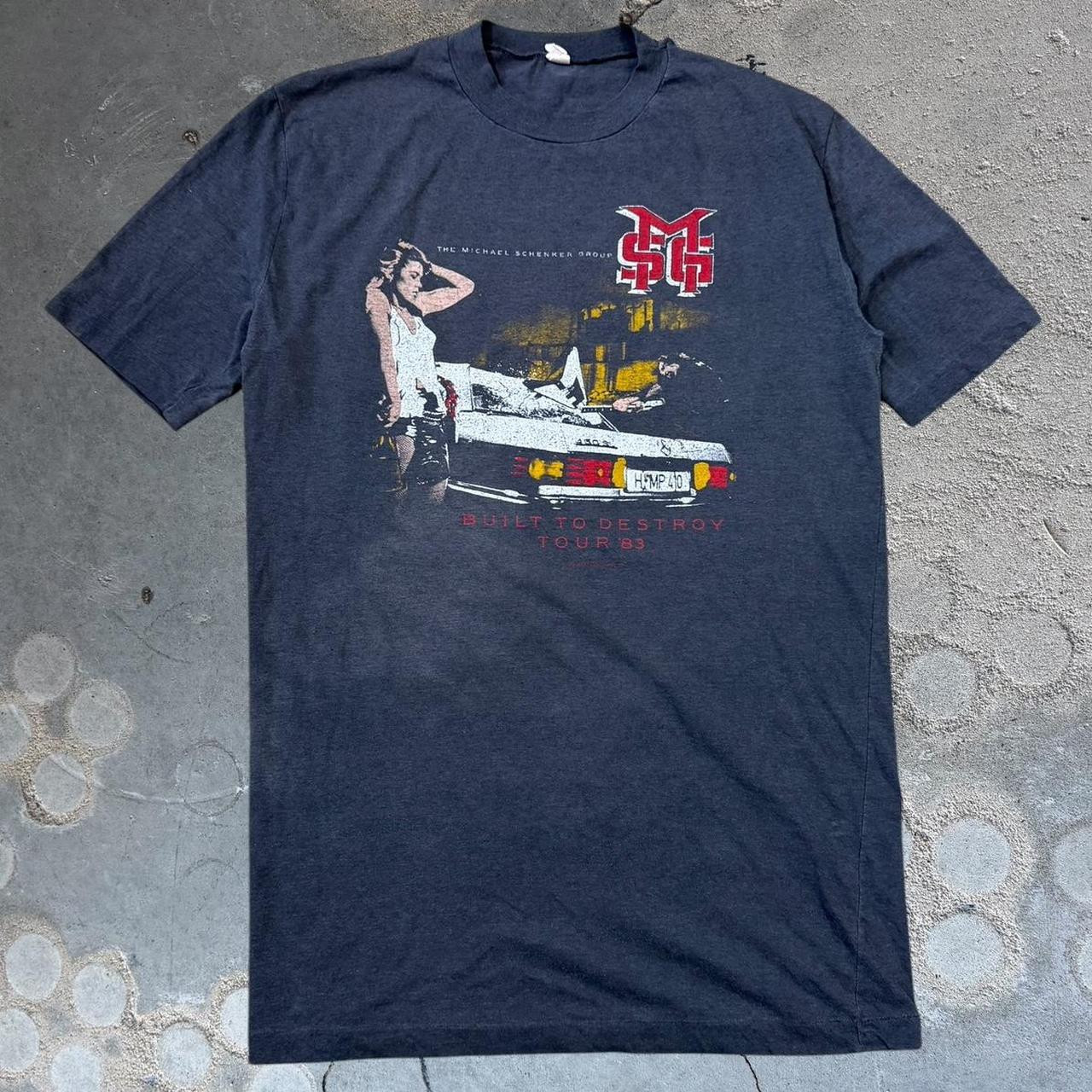Vintage 80s The Michael Schenker Cotton Short Sleeve Men UFO Band Shirt