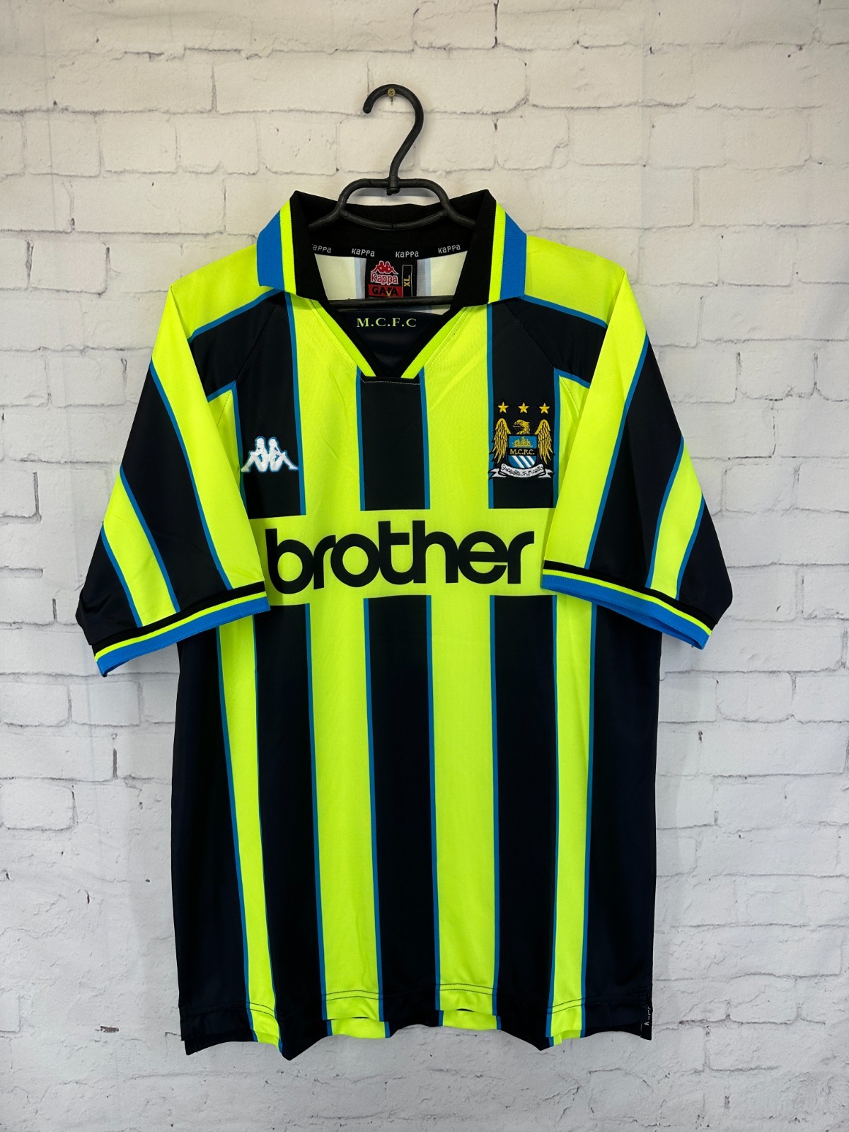 MANCHESTER CITY 1998 1999 VINTAGE RETRO FOOTBALL SHIRT JERSEY AWAY SIZE XL