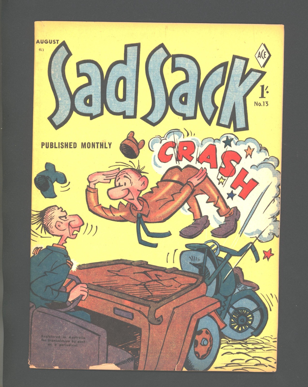 Sad Sack  #13  1957  Australian copy 3.5 grade  accident on cover