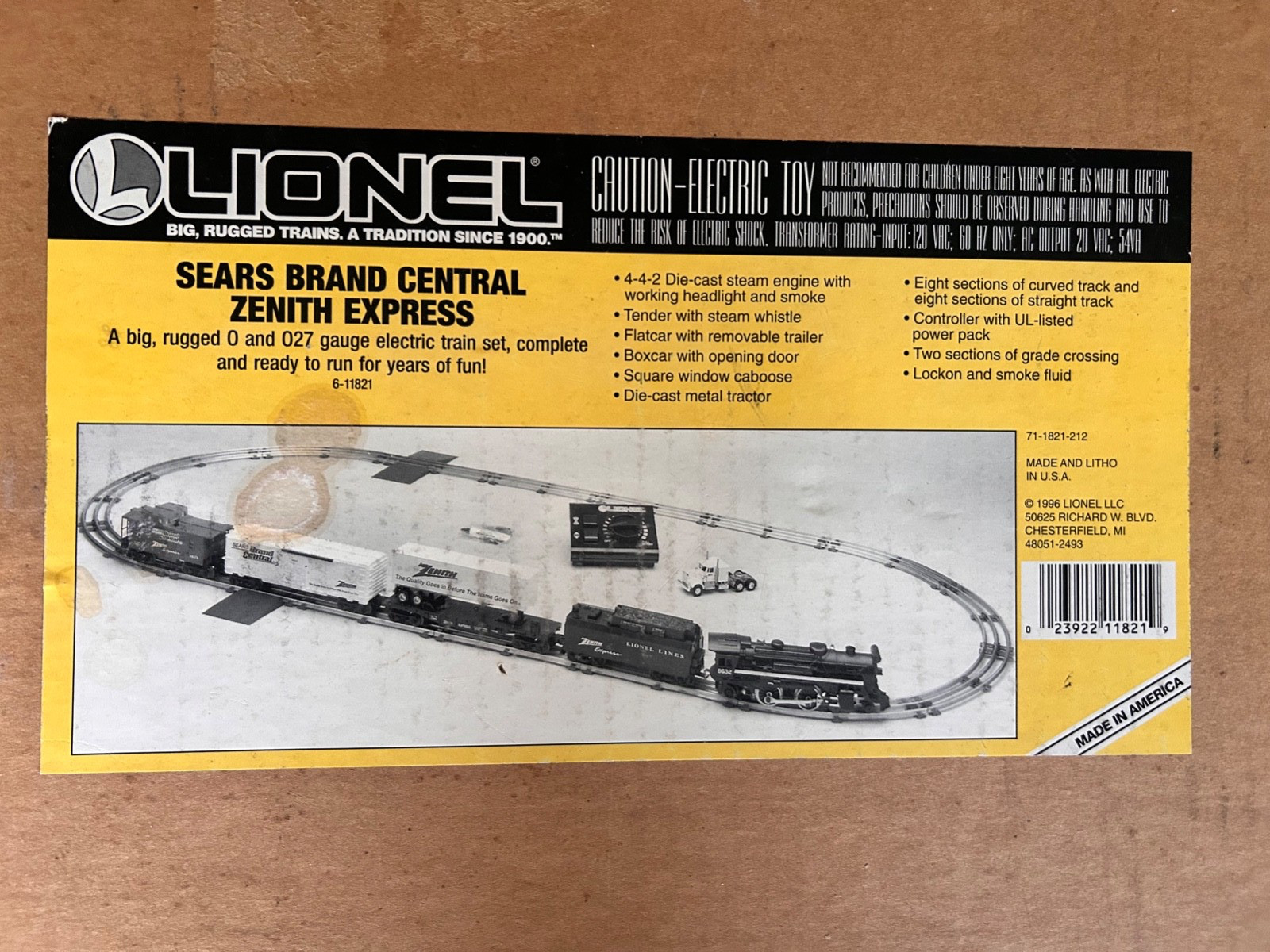 Lionel RARE Uncatalogued No.11821 Sears Brand Central Zenith Express Train Set