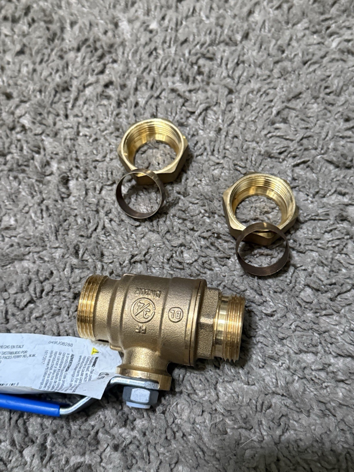 Everbilt Standard Port Ball Valve Lead Free Brass 3/4