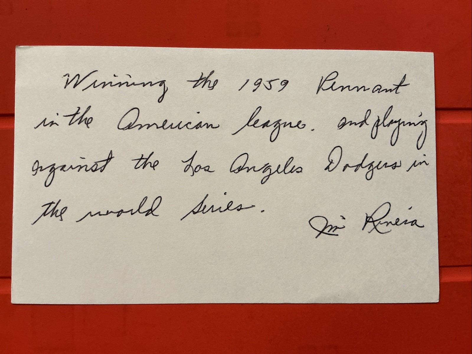 Jim Rivera🔥MLB : 1952 St. Louis Browns 🔥🔥Autograph 🧢