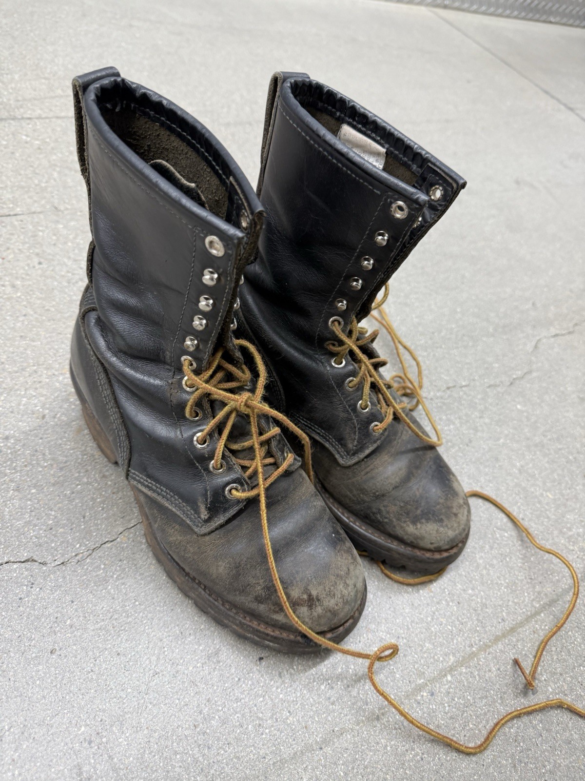 Vintage Red Wing USA 699 Soft Toe Black Leather Mens Logger Boots Size 7 D Vintage Red Wing USA 699 Soft Toe Black Leather Mens Logger Boots Size 7 D