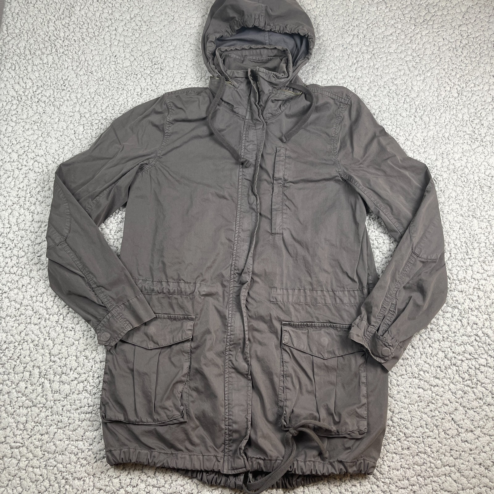 Standard James Perse Utility Jacket Womens 3 Cargo Packable Hood Chore Barn Coat Standard James Perse Utility Jacket Womens 3 Cargo Packable Hood Chore Barn Coat