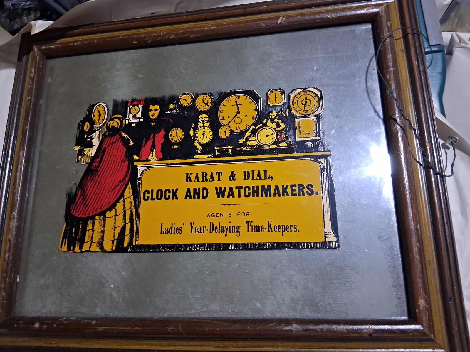 Karat & Dial Clock & Watchmakers Advertising Sign, Jewelry & Watches, Yellow Karat & Dial Clock & Watchmakers Advertising Sign, Jewelry & Watches, Yellow