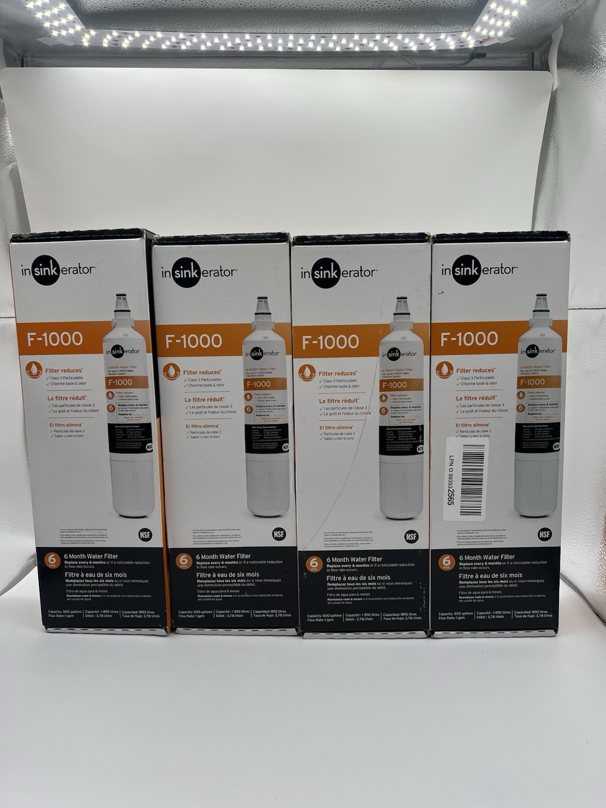 4 Pack Lot Genuine OEM InSinkErator F-1000 Water Filter Cartridge New Sealed