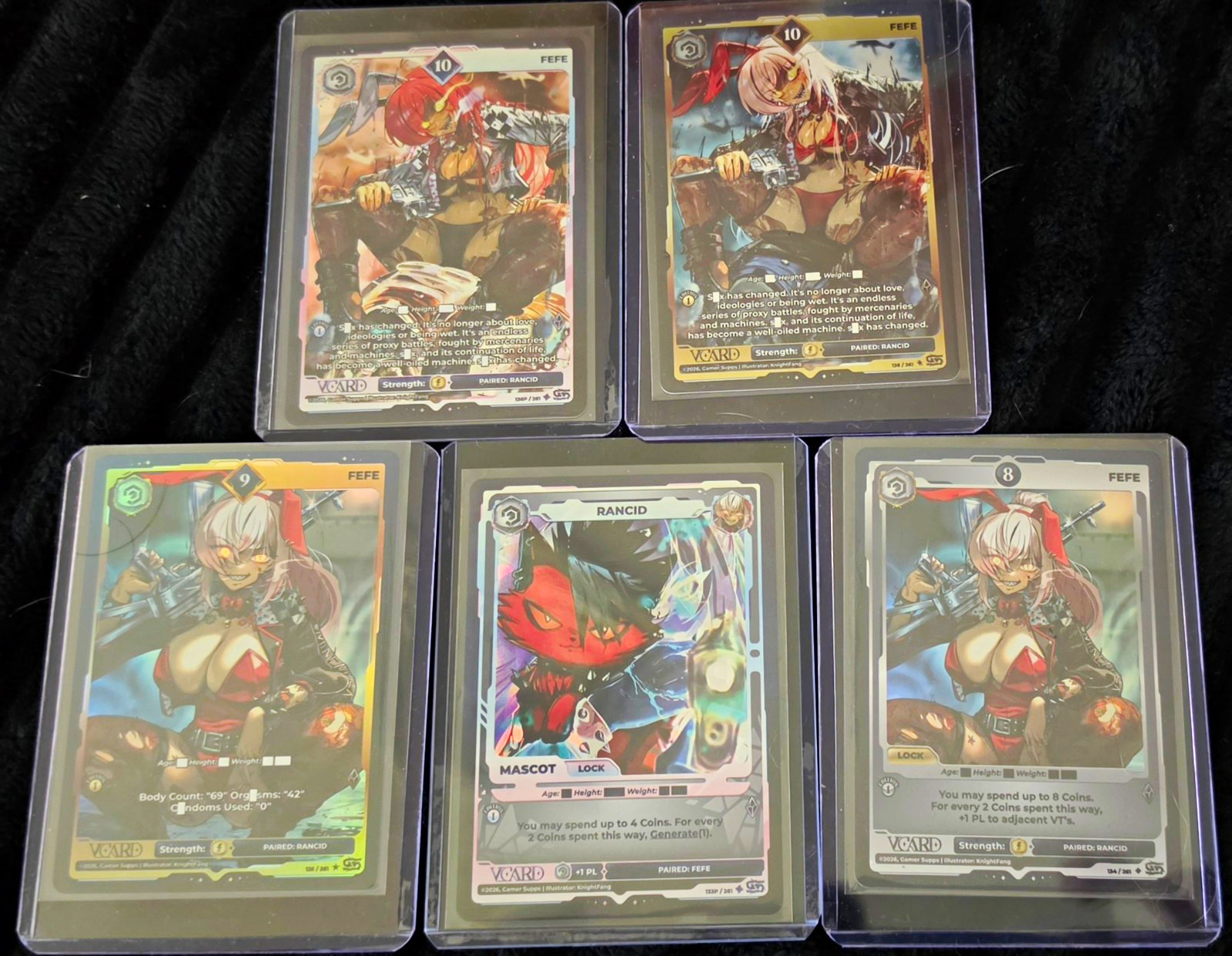 Gamer Supps VCard Edition 1 1st Edition Foil FEFE & RANCID 5 Card Lot