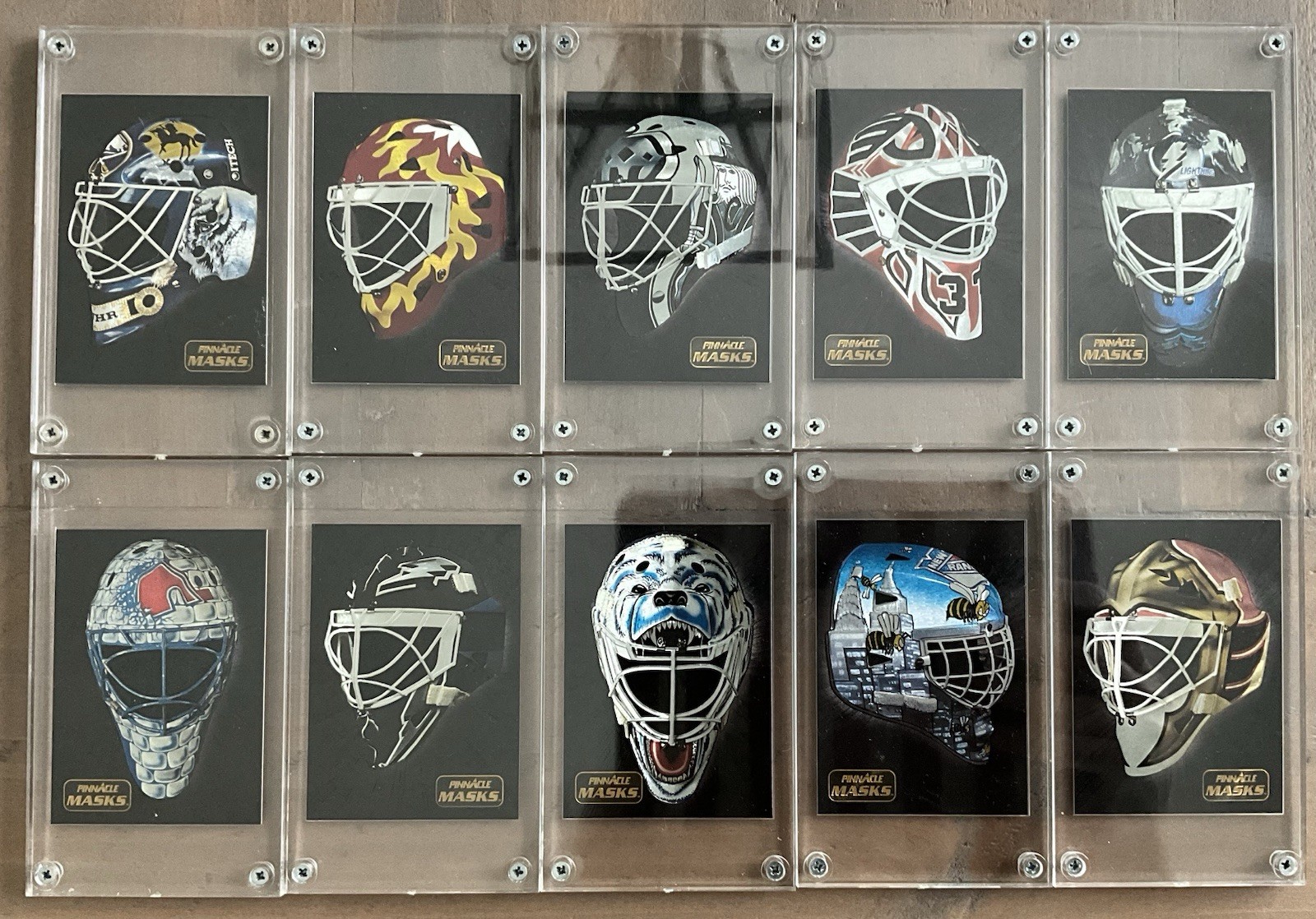 1993-94 Pinnacle Masks Insert Complete Set 1-10 NHL Hockey Goalie Cards 1993-94 Pinnacle Masks Insert Complete Set 1-10 NHL Hockey Goalie Cards