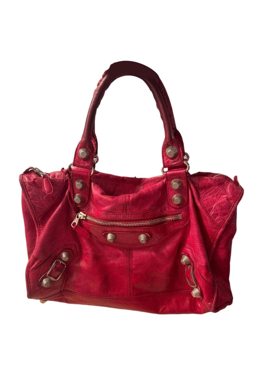 Balenciaga Giant Motocross 21 Work Red Bag Giant Silver Hardware Balenciaga Giant Motocross 21 Work Red Bag Giant Silver Hardware