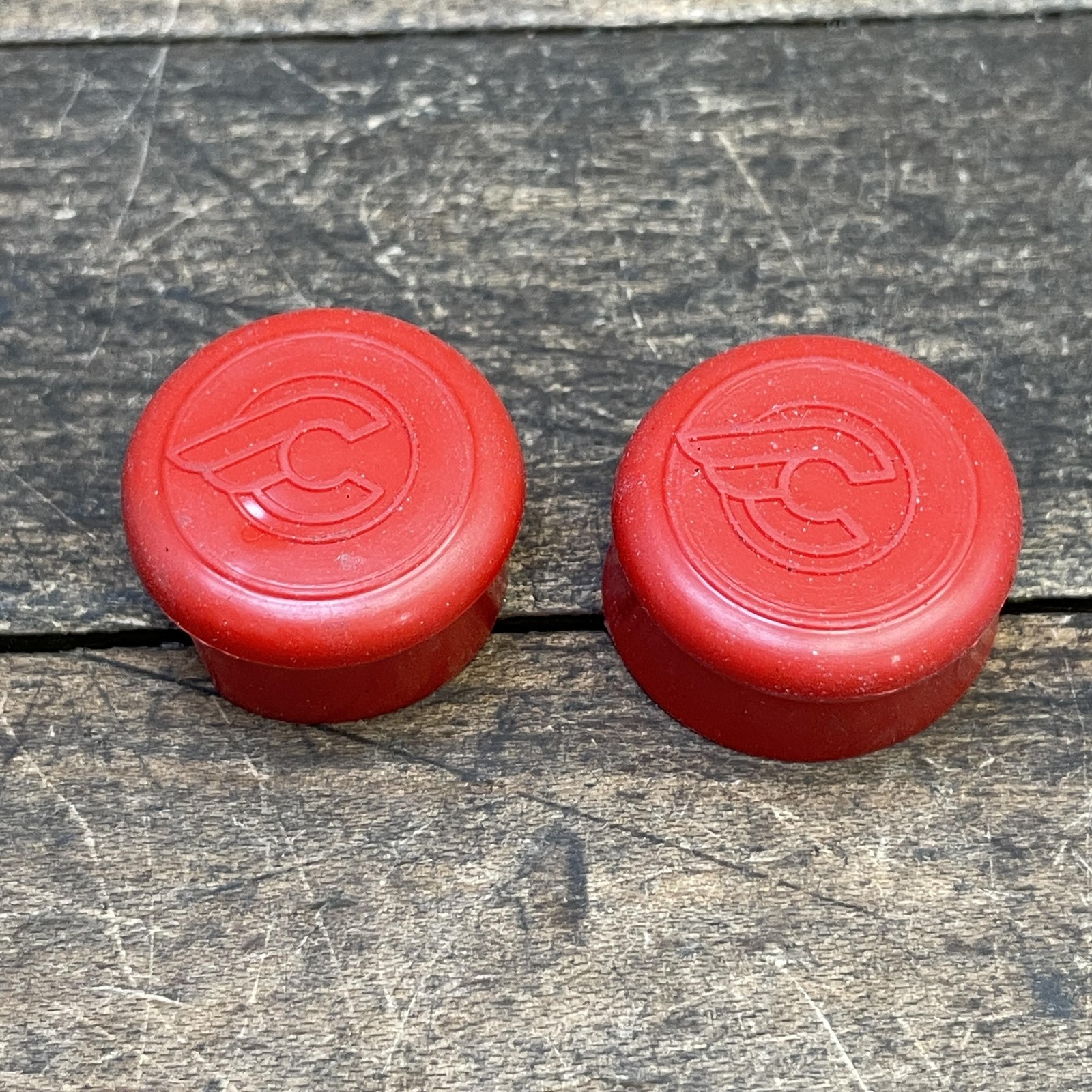 Vintage Cinelli Handlebar Bar End Plugs Red Plastic Winged C Pair Road Bike