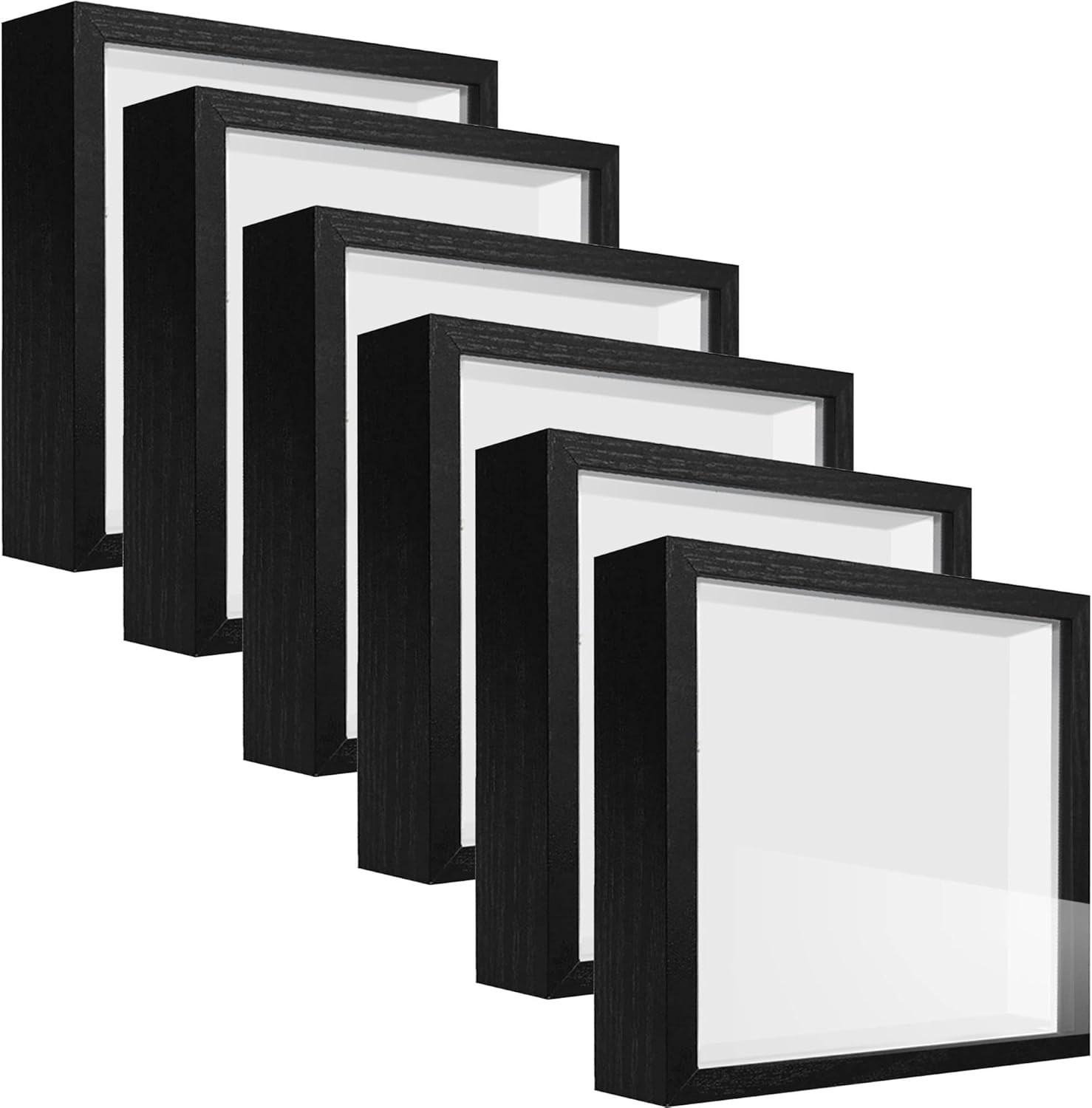 5x5 Small Shadow Box Frame Display Case , 5x5, 6packs-black 5x5 Small Shadow Box Frame Display Case , 5x5, 6packs-black