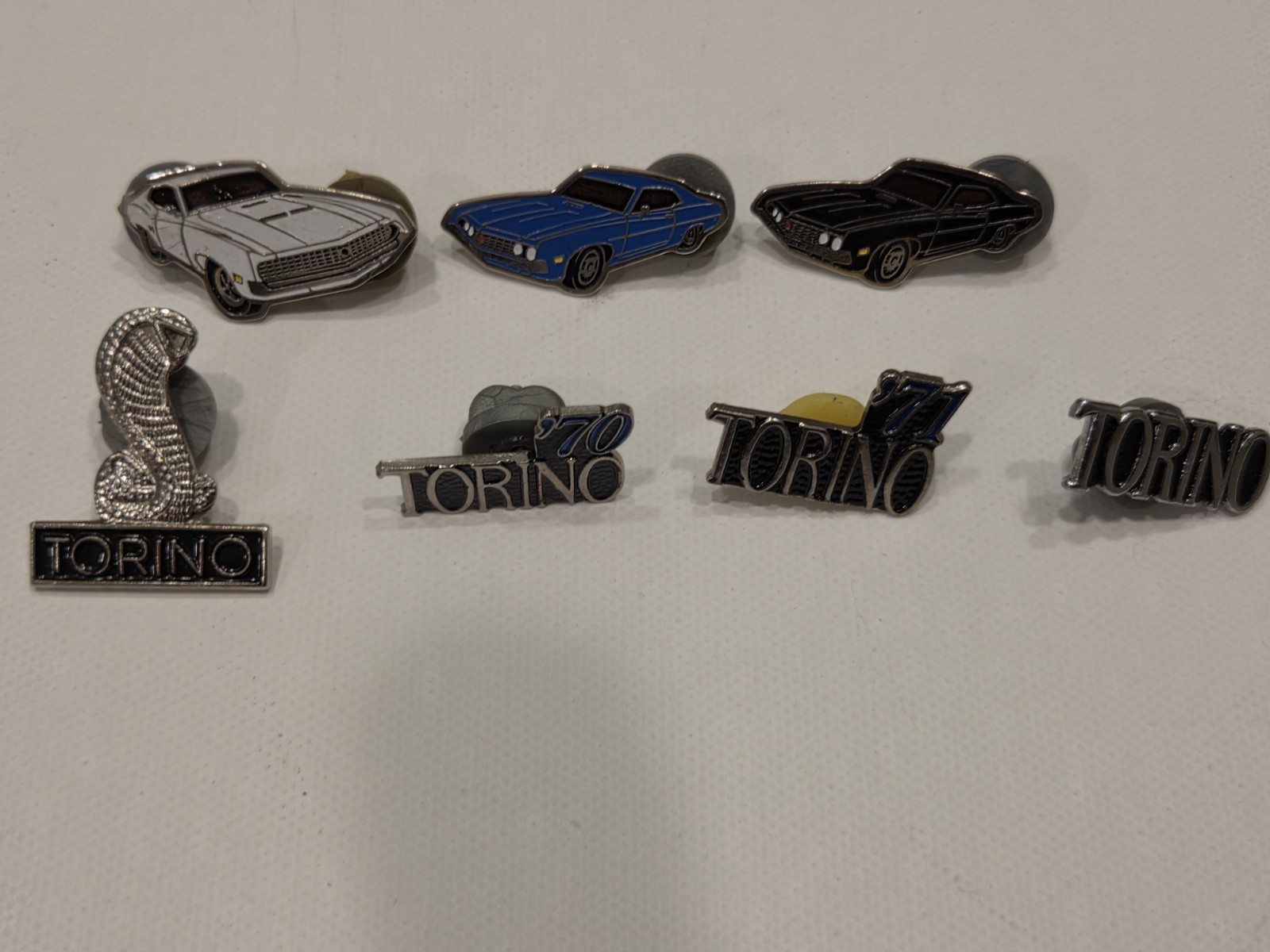 Vintage FORD TORINO GT/COBRA-7 Pin Lot- Hat Pin, lapel pin, tie Pin Enamel-rare 