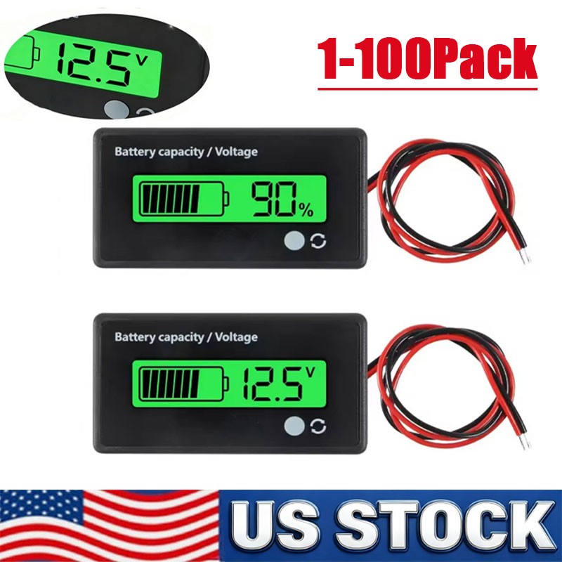 12V/24V/36/48V Battery Status Charge LCD Digital Indicator Monitor Meter Gauge