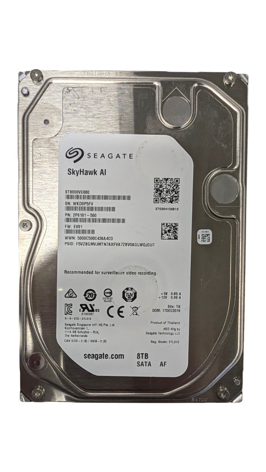Seagate SkyHawk AI 8TB Surveillance 3.5